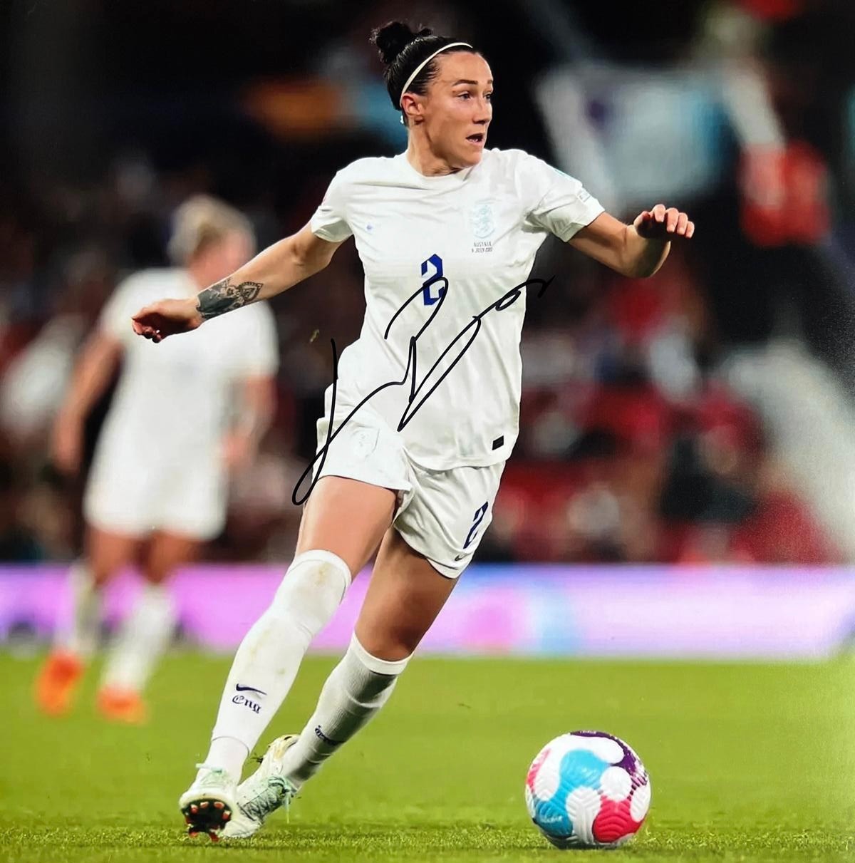 LUCY BRONZE HAND SIGNED 12x12 PHOTO Chelsea Star Lioness England Euro 25 COA BID for sale on Ebay