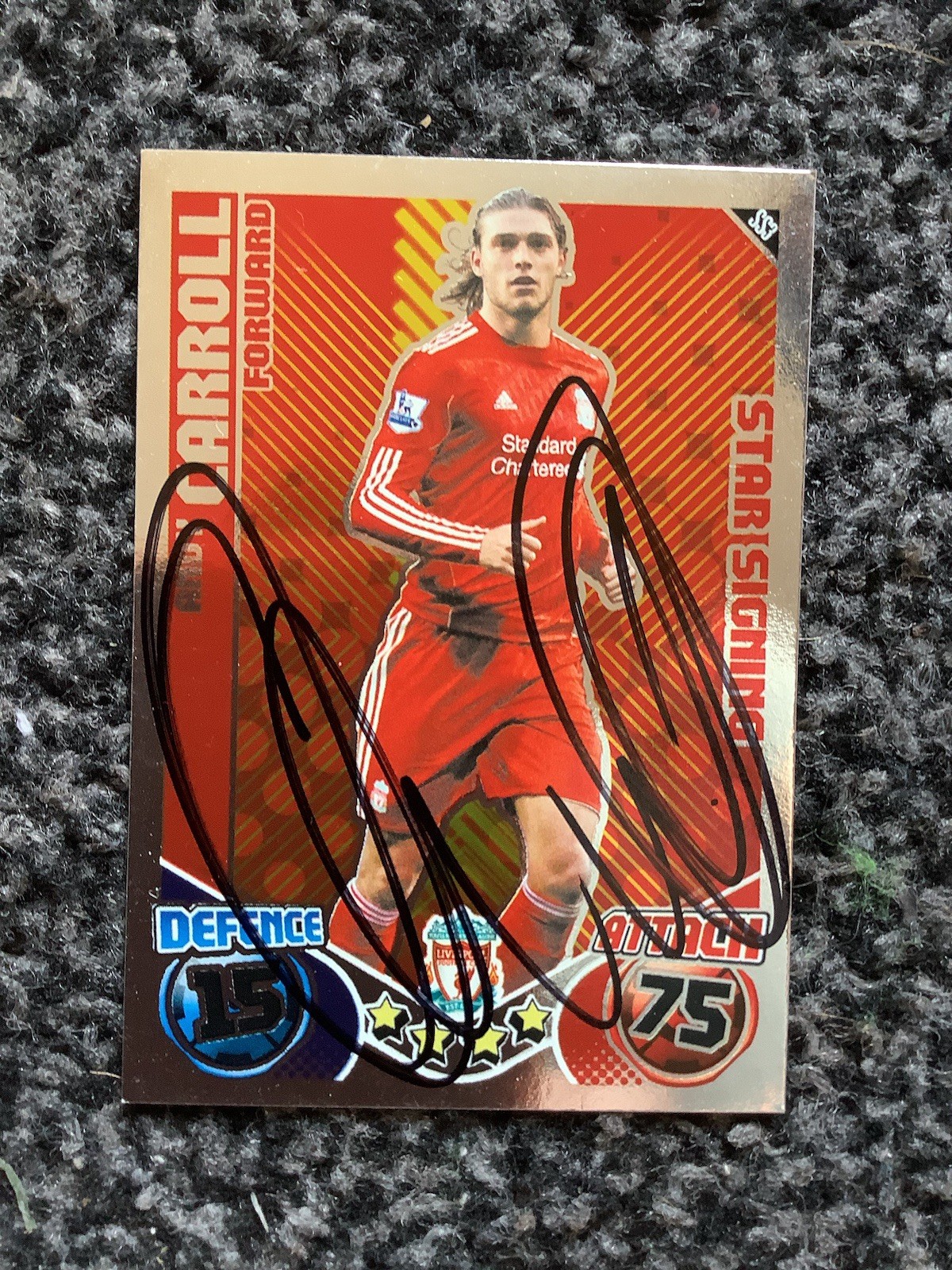 Signed Andy Carroll Liverpool Football Match Attax Card for sale on Ebay