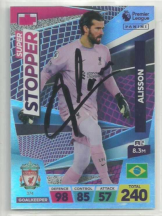 Alisson Becker - LIVERPOOL - Signed Panini 2023 Card for sale on Ebay
