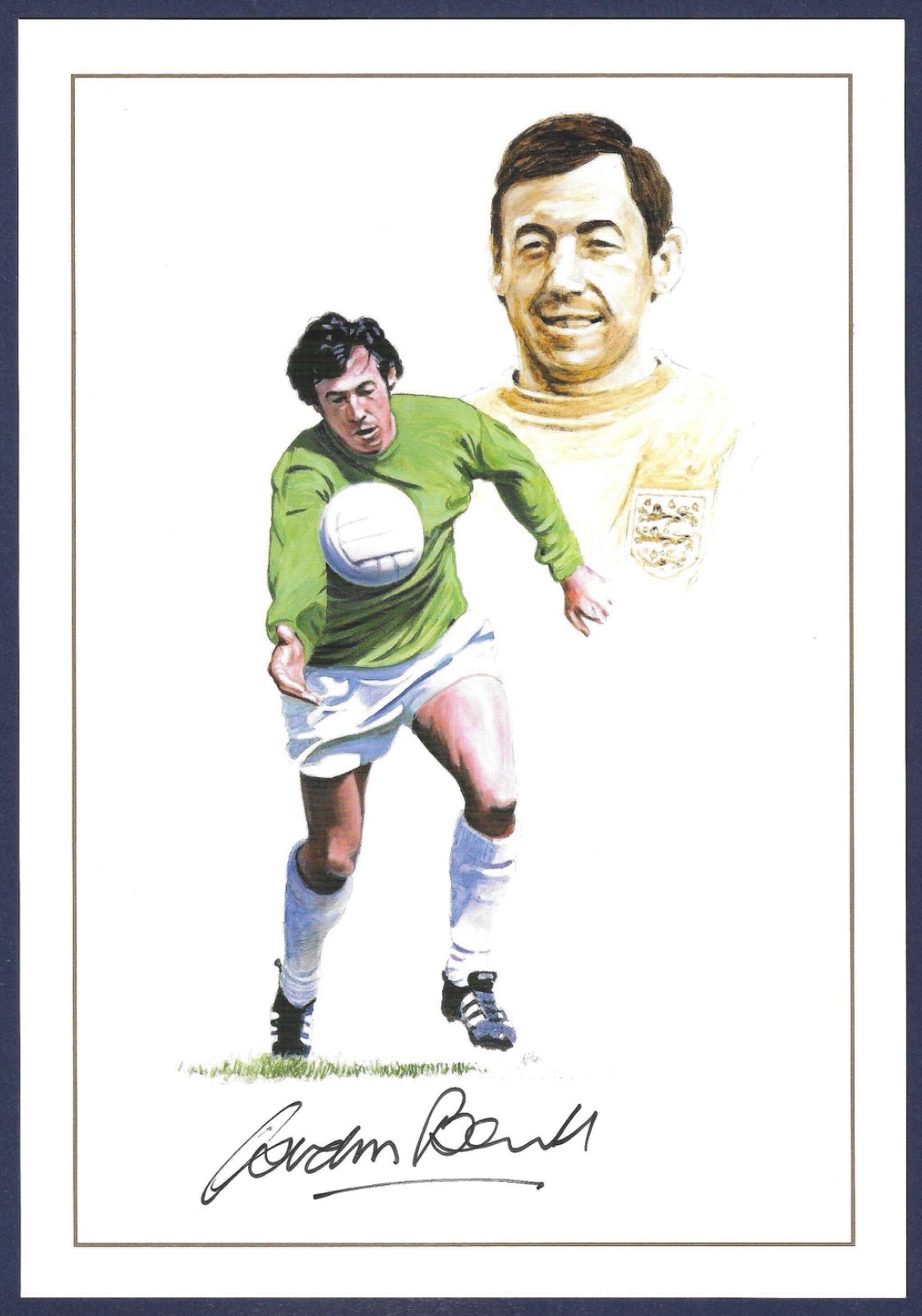 1966 FOOTBALL WORLD CUP, GORDON BANKS SIGNED PRINT, LEICESTER CITY & ENGLAND. for sale on Ebay