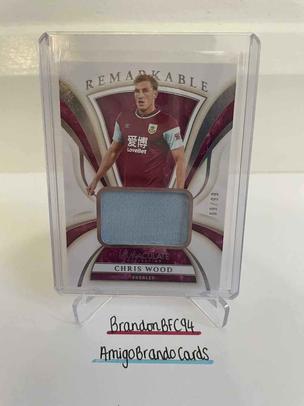 Chris Wood - /99 Patch - Burnley - Immaculate 2020 - Remarkable Memorabilia Card for sale on Ebay