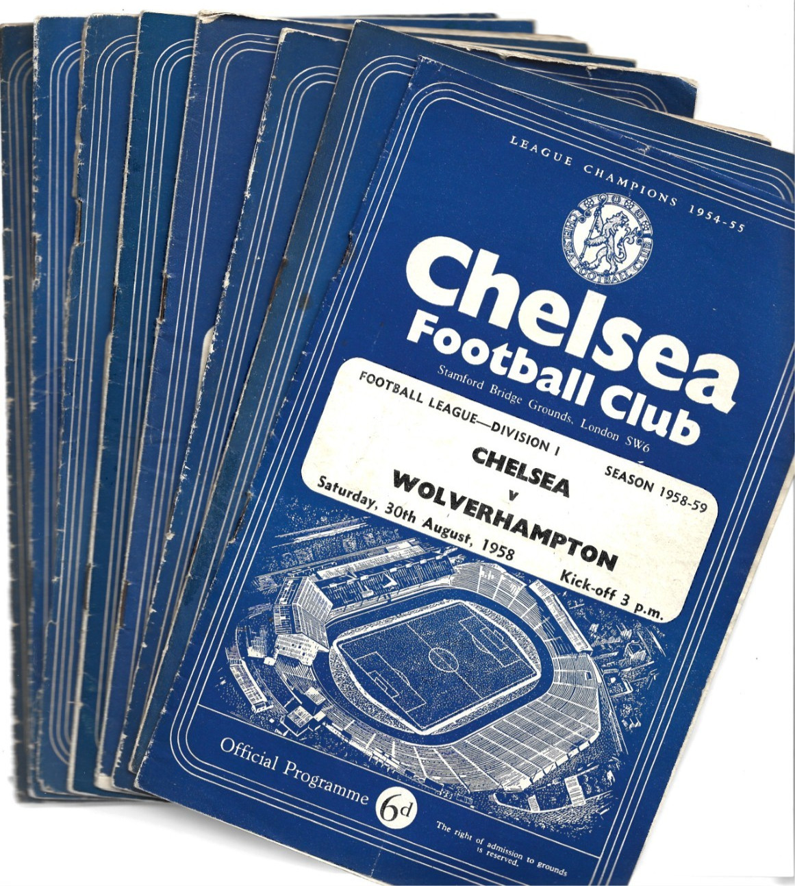 8 Chelsea Home programmes from 1958/59 for sale on Ebay
