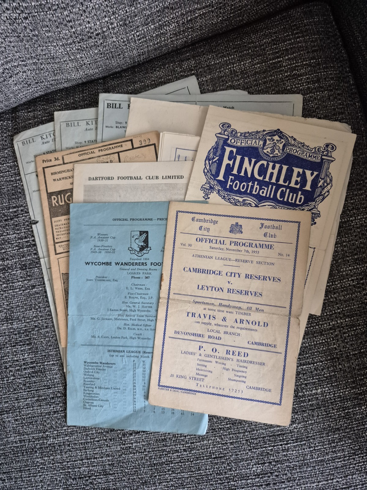 Collection x12 1950s Non League Reserve Programmes for sale on Ebay