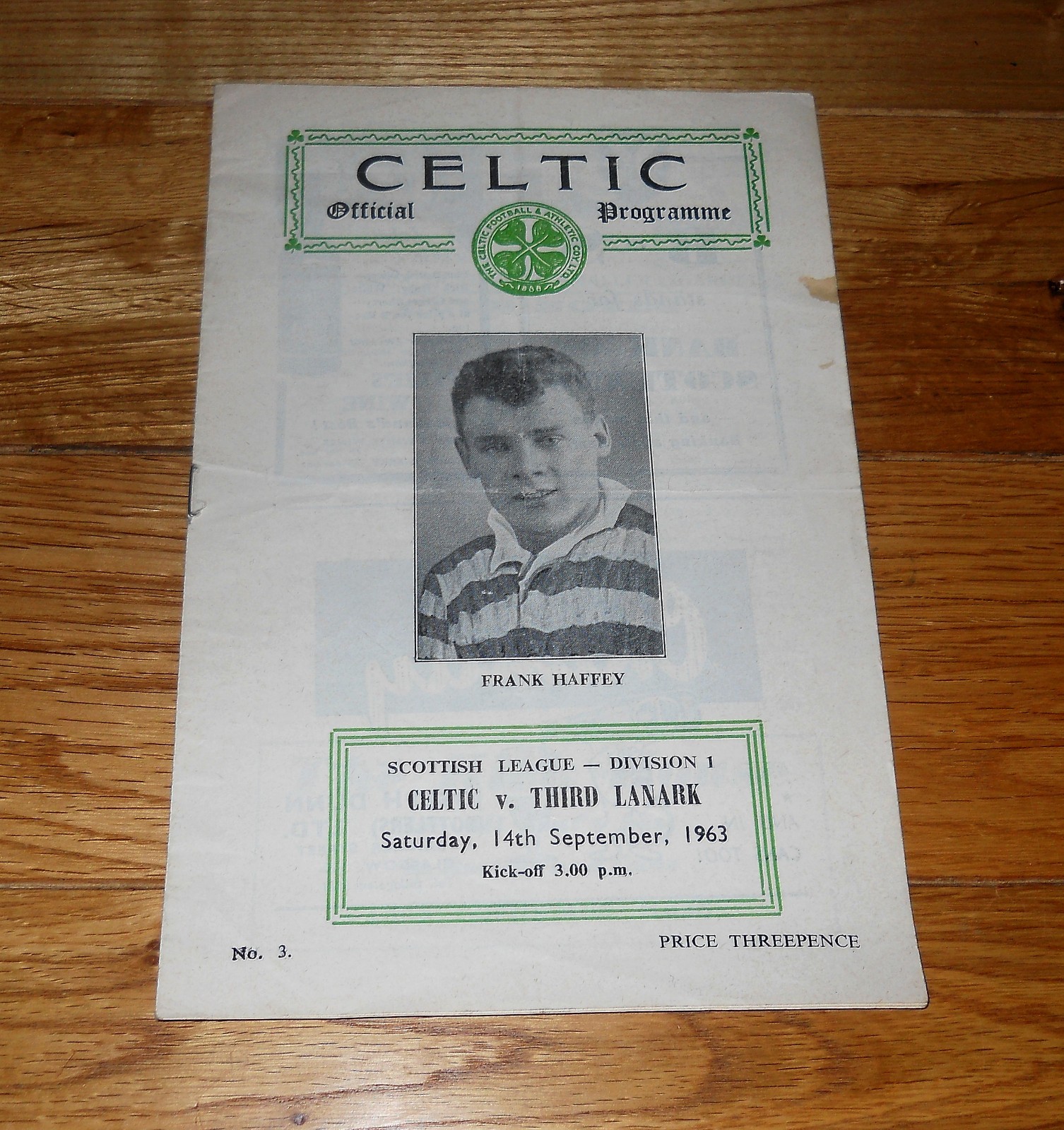 Celtic v Third Lanark Scottish League Match Programme 1963 for sale on Ebay