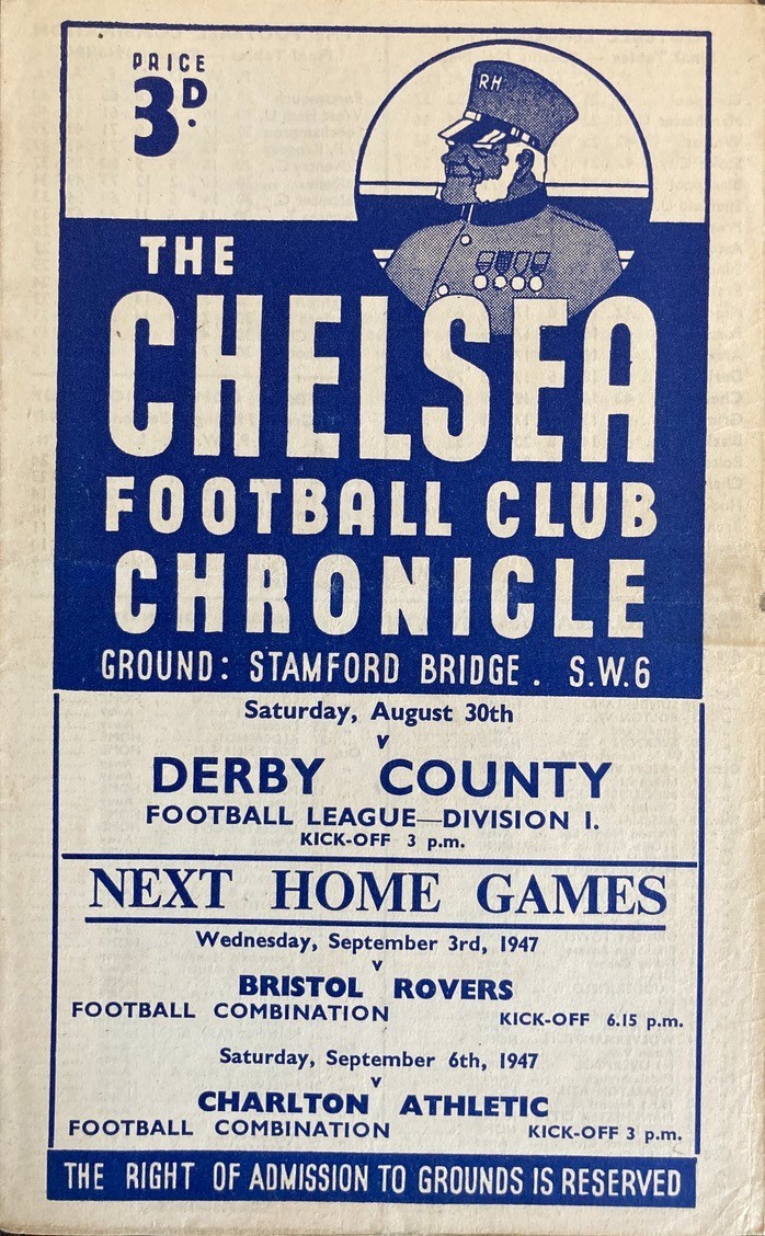Chelsea v Derby County Div 1 1947/48 for sale on Ebay