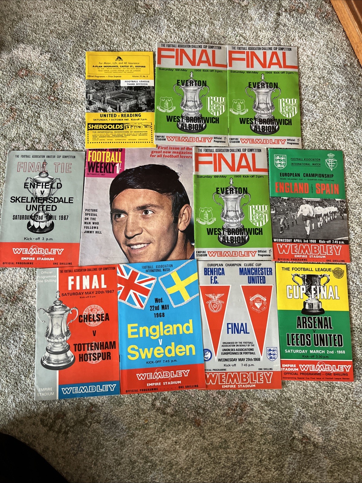 10 Football programmes 1967-1968 for sale on Ebay