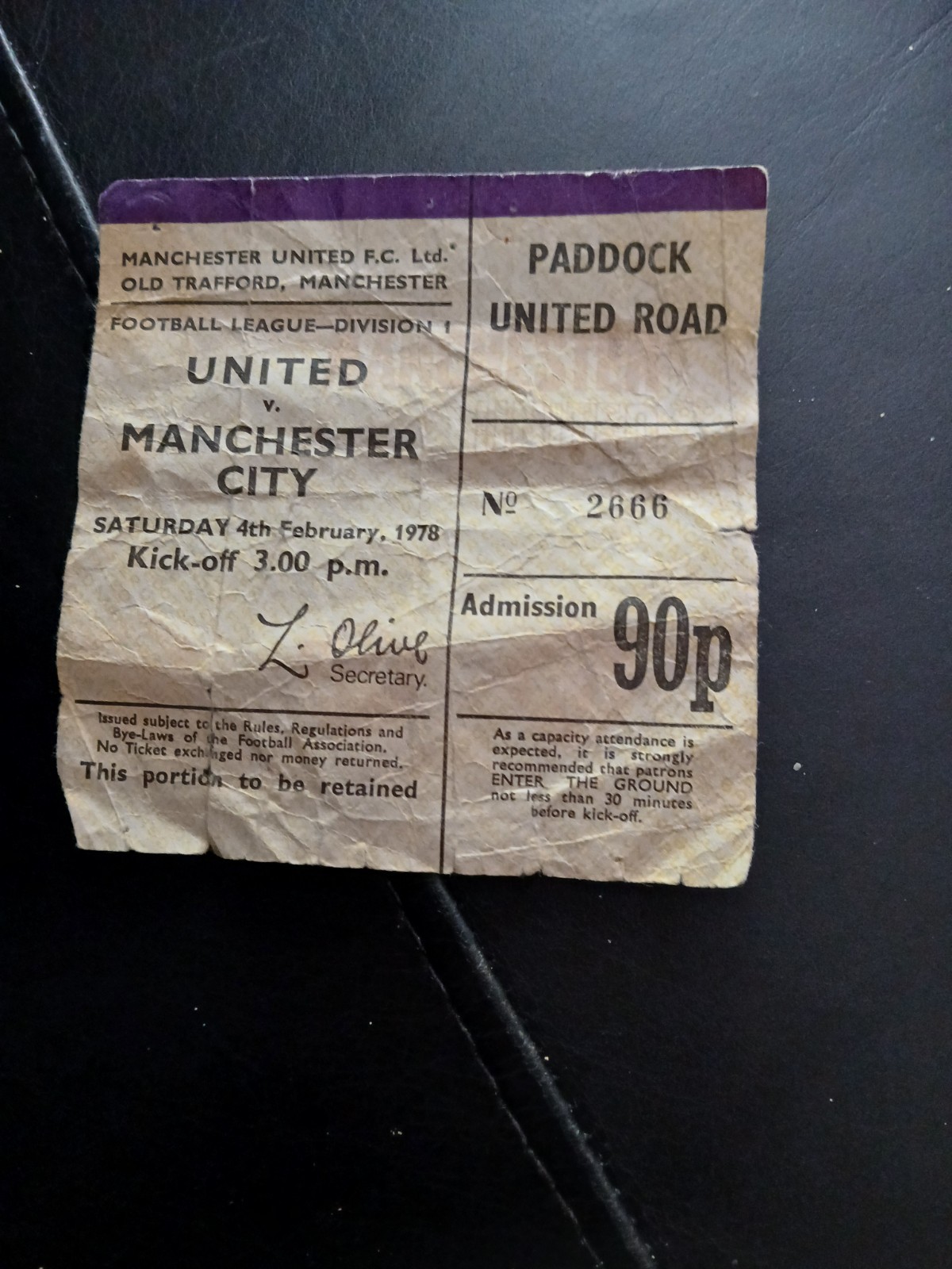A Very Rare Man Utd V Man City Stub 1978 Postponed Match for sale on Ebay