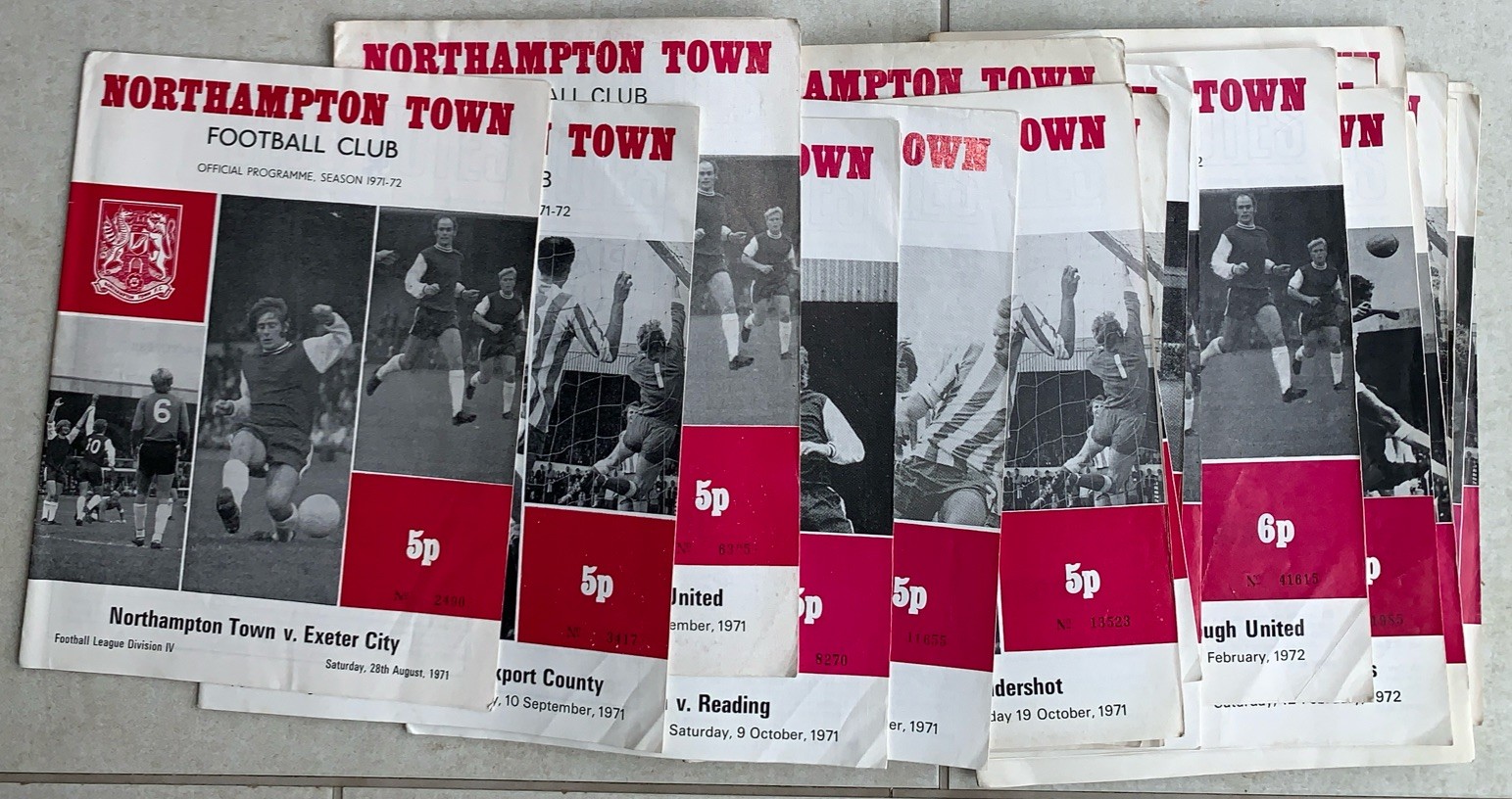 Northampton Town home programmes 1971/72 - x24   FULL SEASON for sale on Ebay
