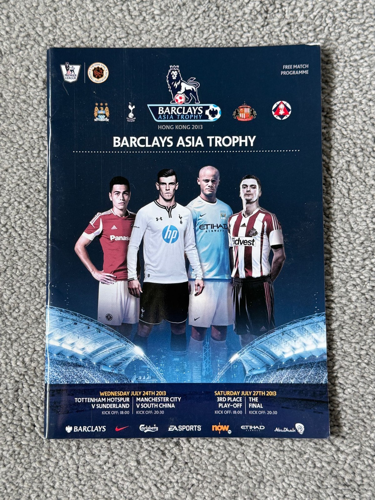 2013 Barclays Asia Trophy Programme (Tottenham, Man City, Sunderland, Sth China) for sale on Ebay
