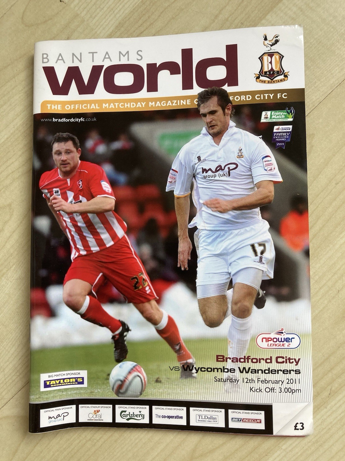 Bradford city v Lincoln city 2010/2011 for sale on Ebay