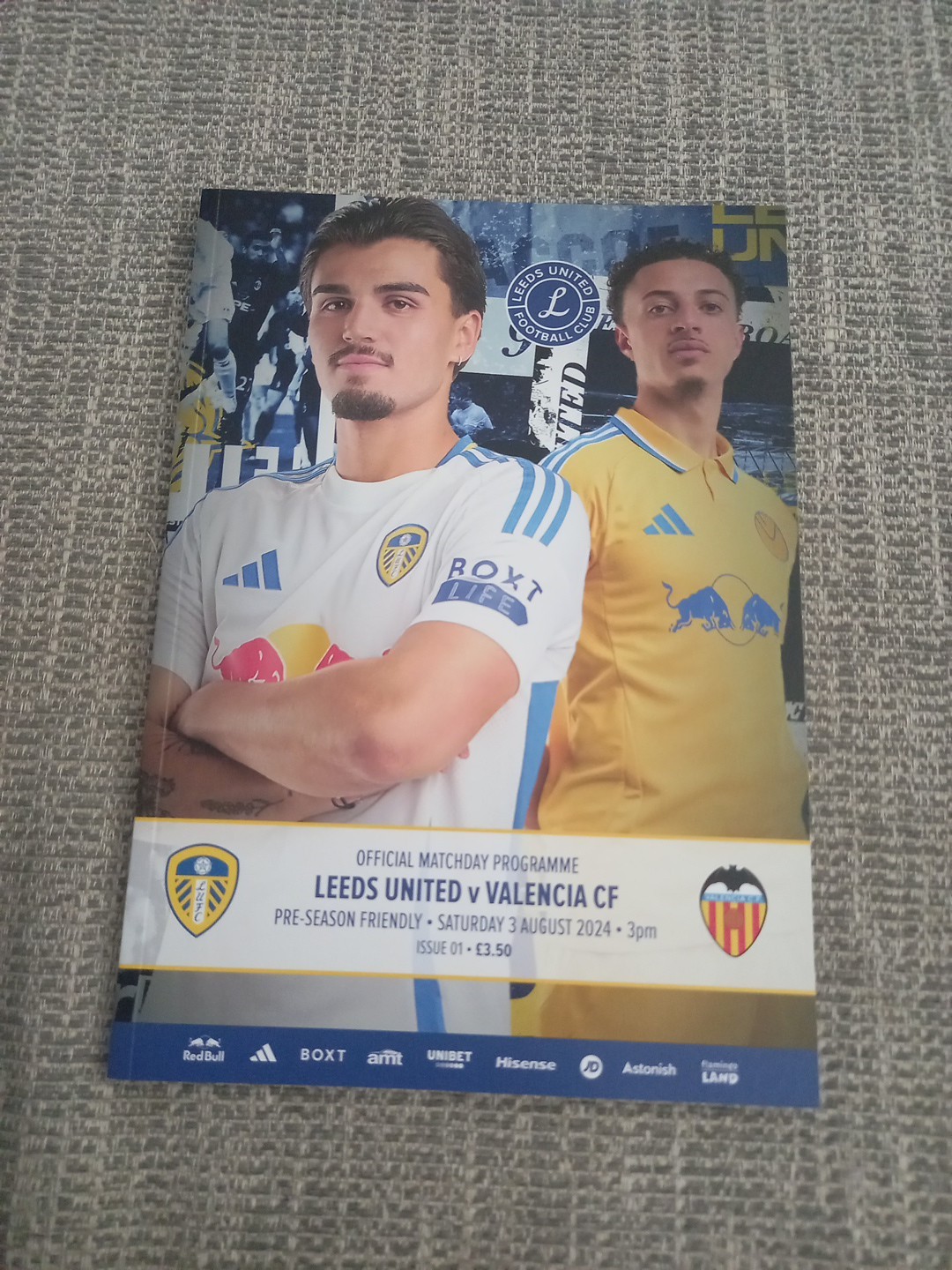 LEEDS UNITED V VALENCIA CF..2024-25 PRE SEASON FRIENDLY PROGRAMME for sale on Ebay