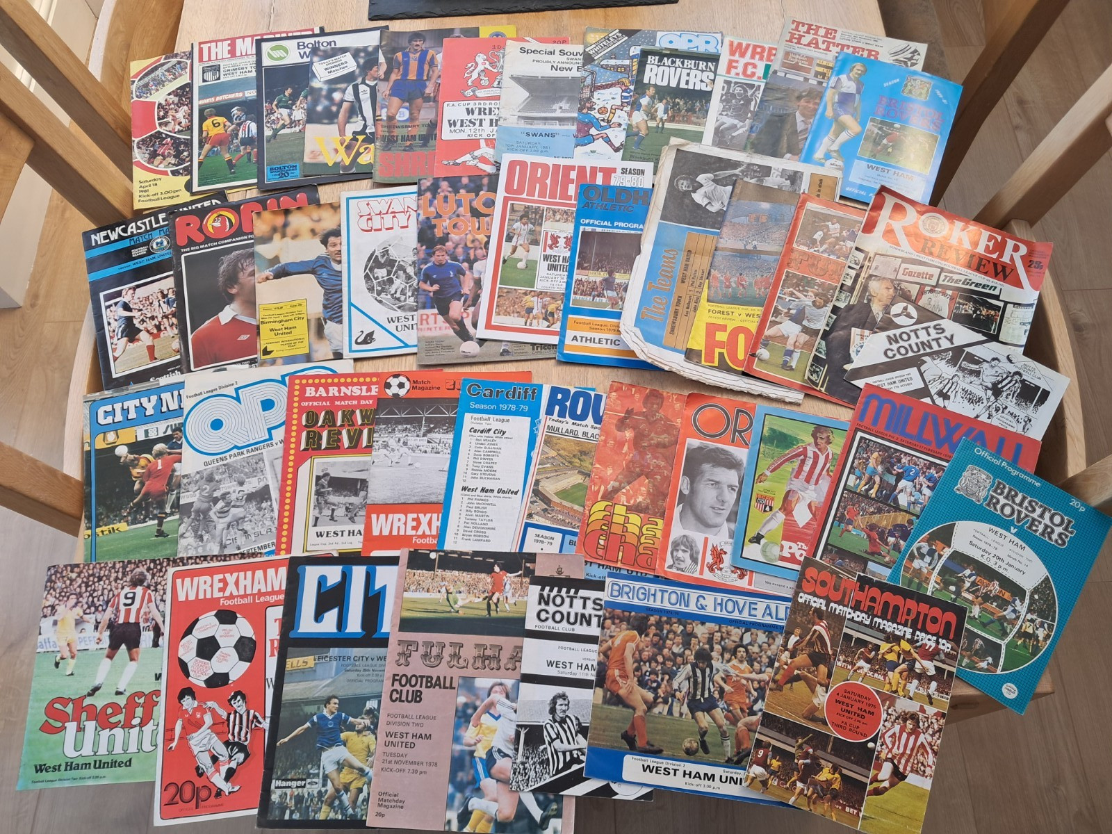WEST HAM 42 AWAY PROGRAMME BUNDLE FROM THE PERIOD 1975 - 1981 for sale on Ebay