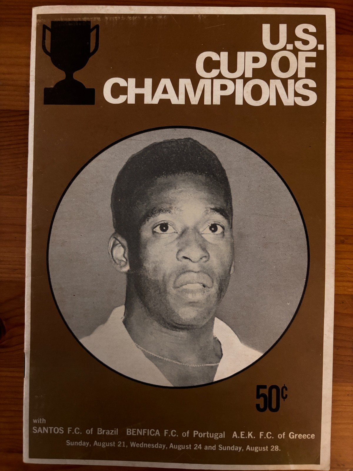 1966 U.S. CUP OF CHAMPIONS PROGRAM...SANTOS, PELE, BENFICA, AEK for sale on Ebay