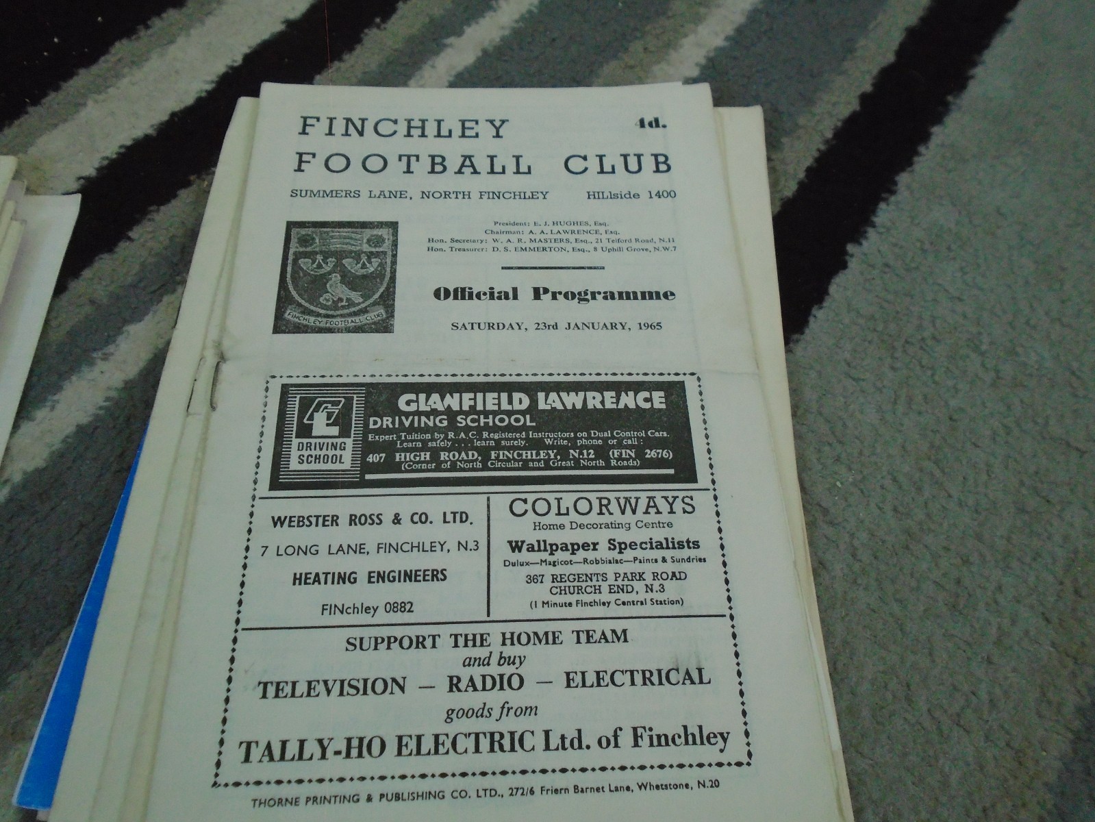 FINCHLEY V HAYES 1964-5 F A  AMATEUR CUP 2ND ROUND 23RD+SUPPLEMENT 30TH for sale on Ebay