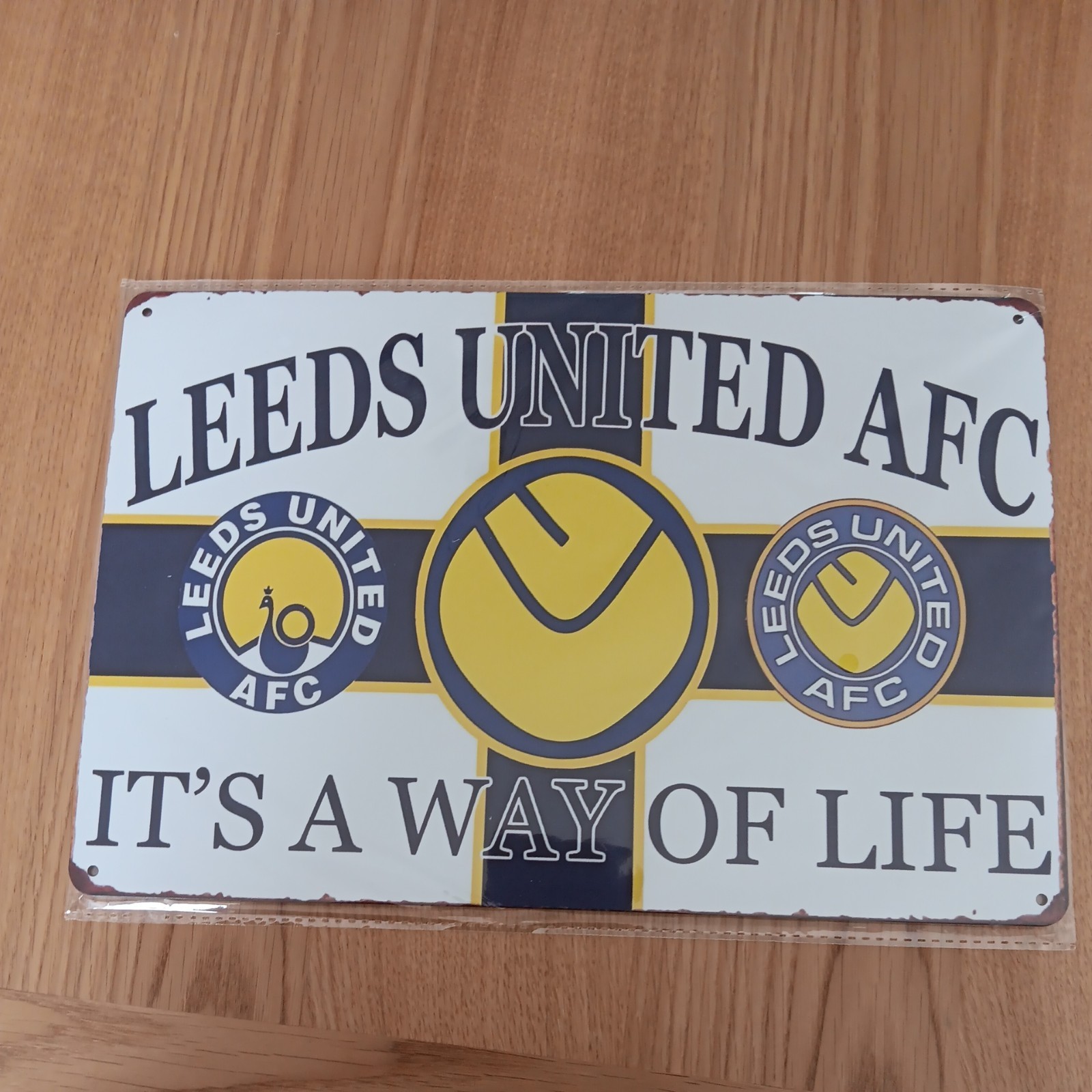 30 x 20 cm Metal Sign for Leeds United, Football Metal Poster Leeds United Gift for sale on Ebay