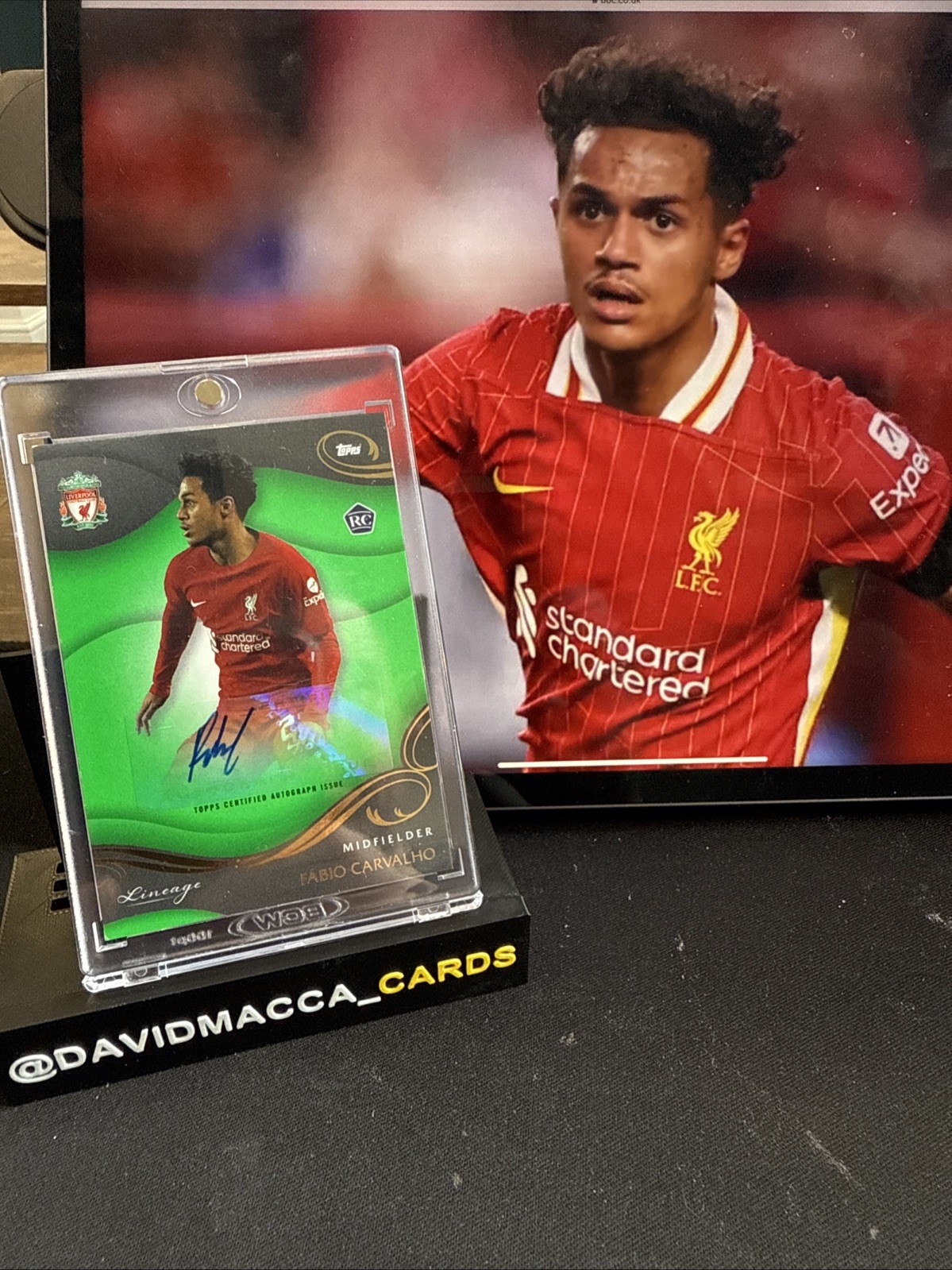 Fabio Carvalho Topps Lineage 38/50 Autograph Liverpool Rookie Card for sale on Ebay