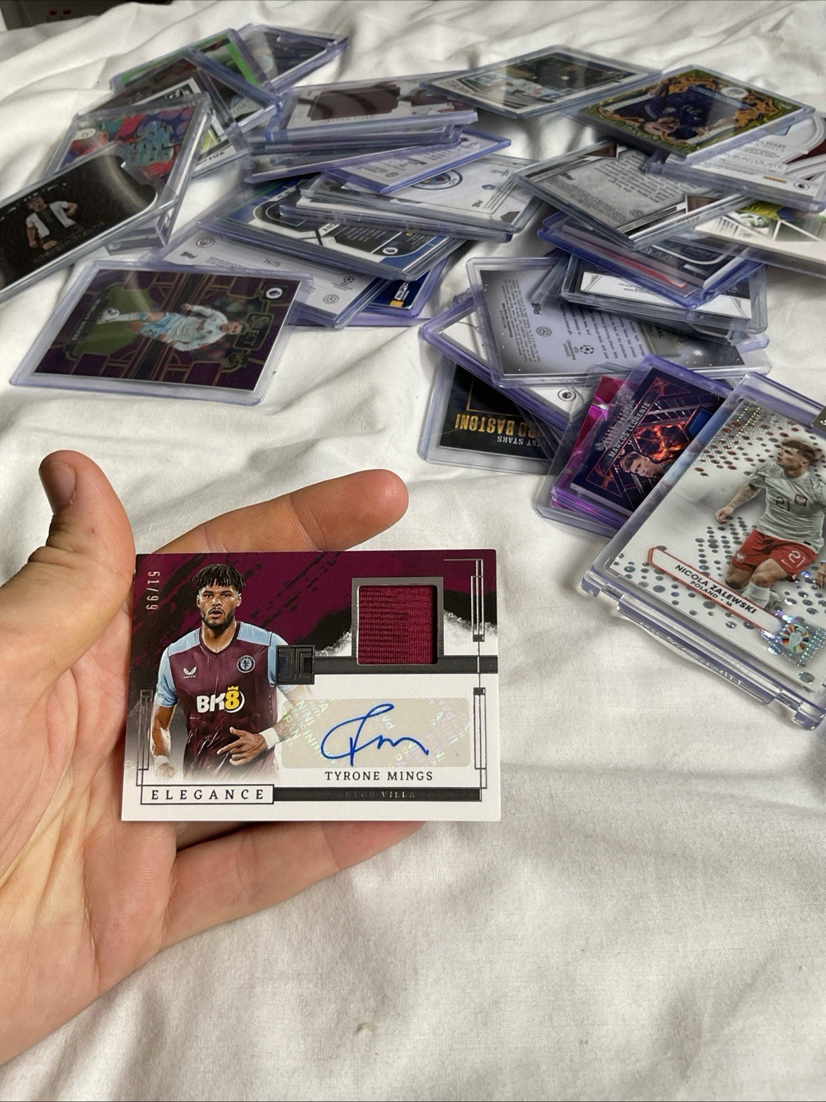 Panini Impeccable Elegance /99 Patch Auto 2023-24, Tyrone Mings, Aston Villa, for sale on Ebay