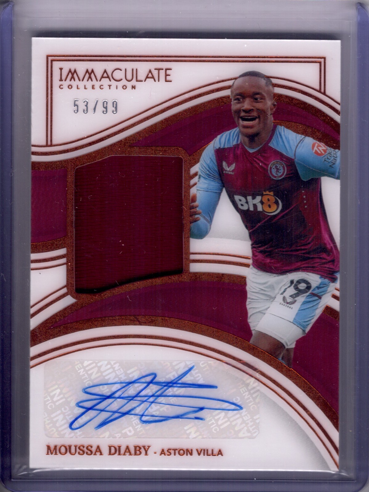 2023 Panini Immaculate Moussa Diaby #MA-MD Patch Auto /99 Aston Villa for sale on Ebay