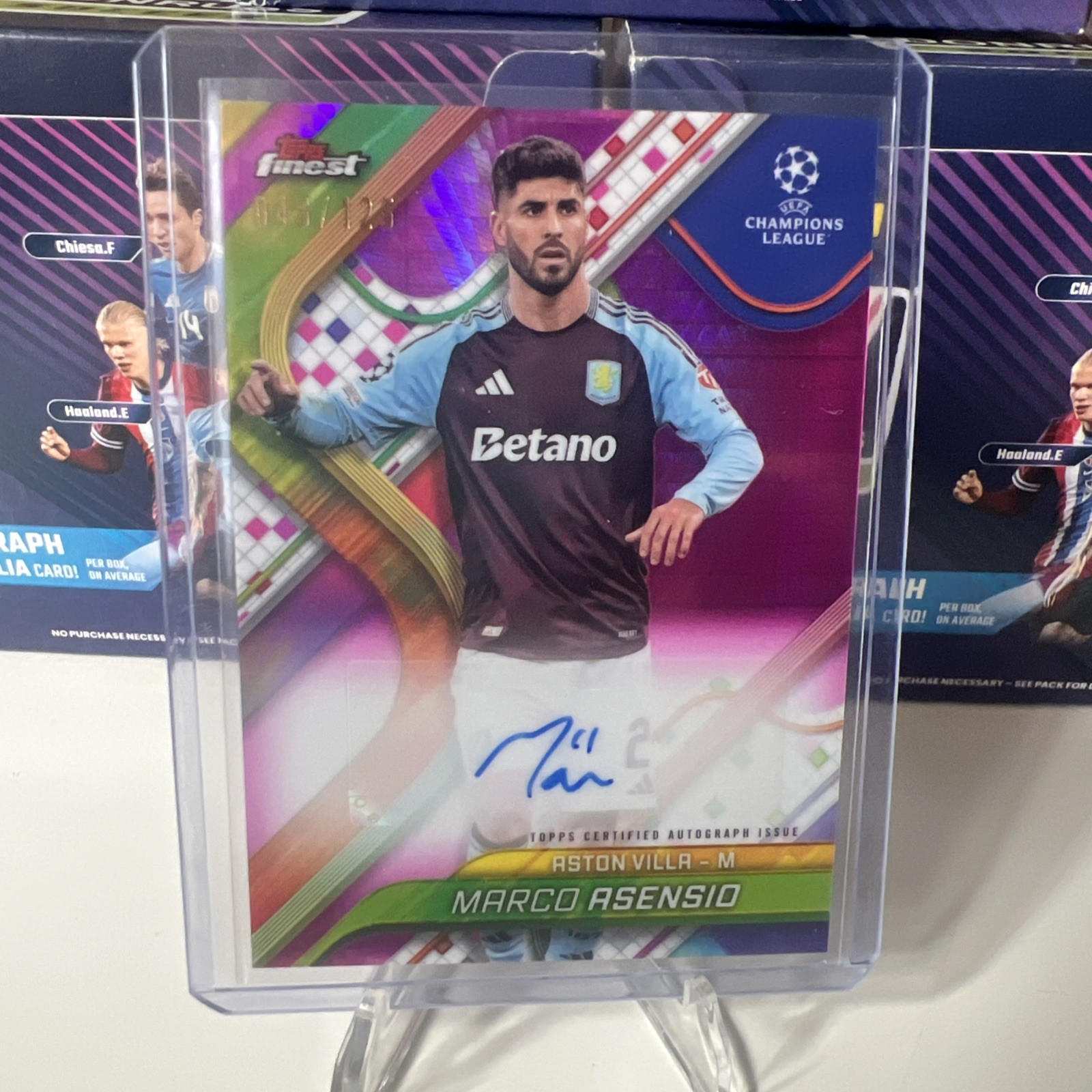 Topps Finest UCC  2024/25 Marco Asensio Auto /125 Aston Villa Trading Card  for sale on Ebay