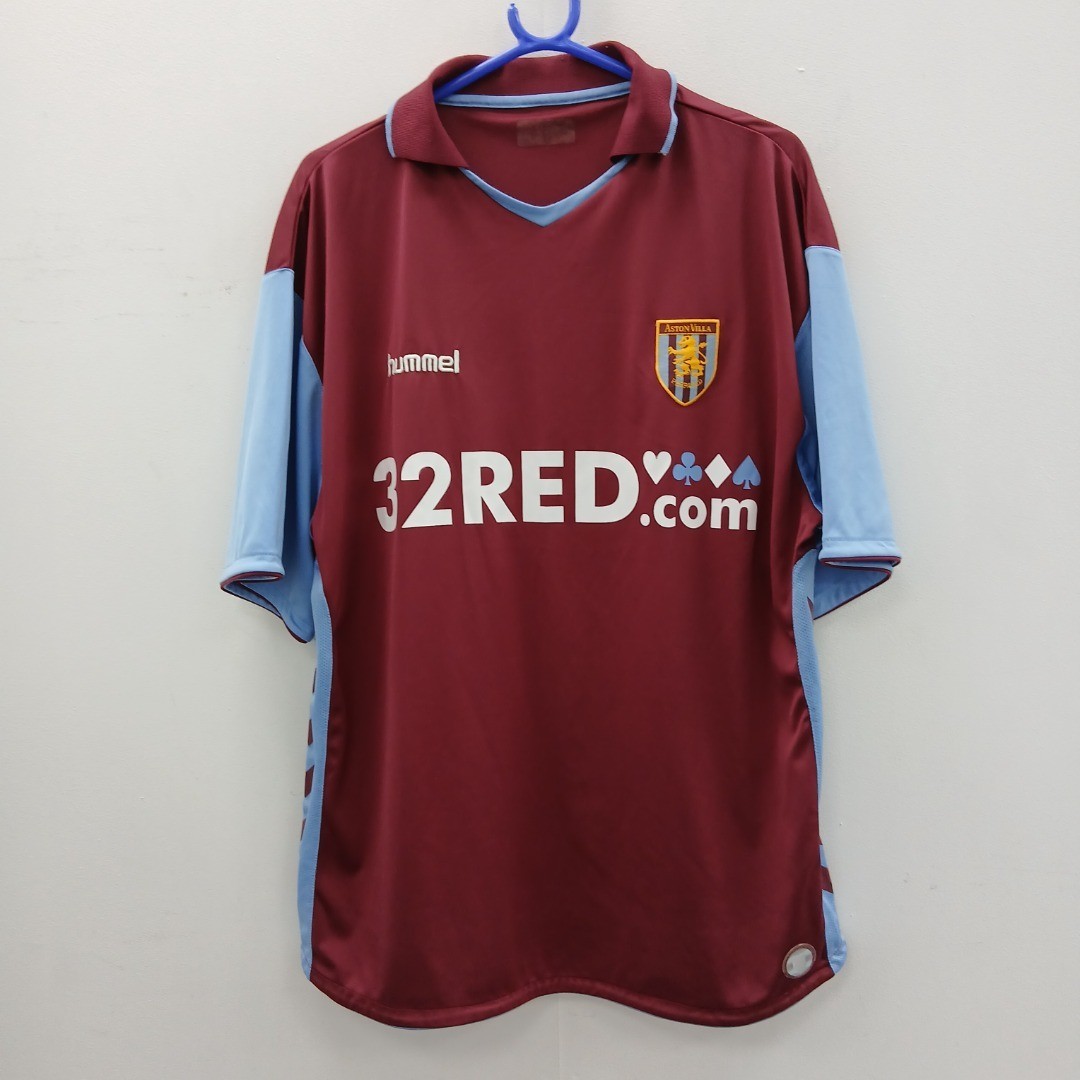 Hummel Aston villa Football Shirt Size 44 Home Season 06/07 Red Blue RMF16-BL for sale on Ebay