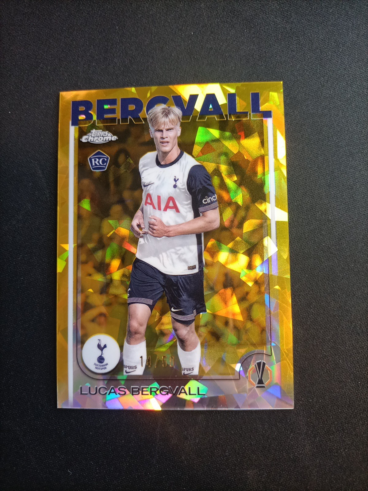 Topps Chrome 2024-25 Sapphire Lucas Bergvall Rookie Gold /50 Tottenham for sale on Ebay