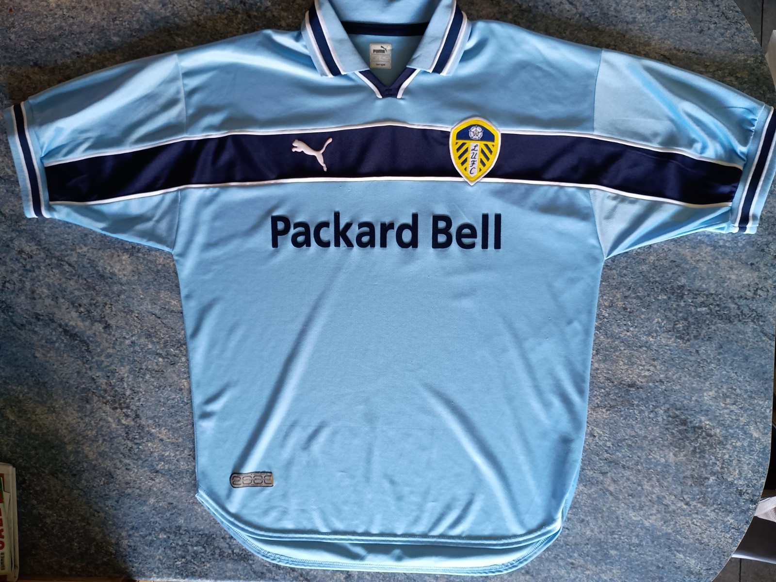 Leeds United Blue Away Short Sleeved Shirt 1999-2000. Puma Size L Original! for sale on Ebay