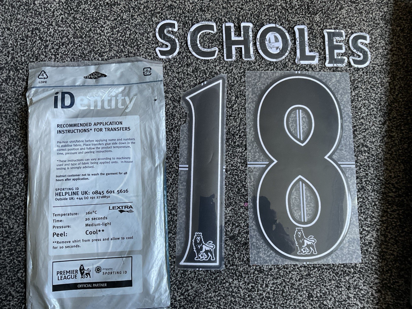 Manchester United Shirt Lextra Felt NameSet SCHOLES 2010-2011-2012-2013 07-13 for sale on Ebay