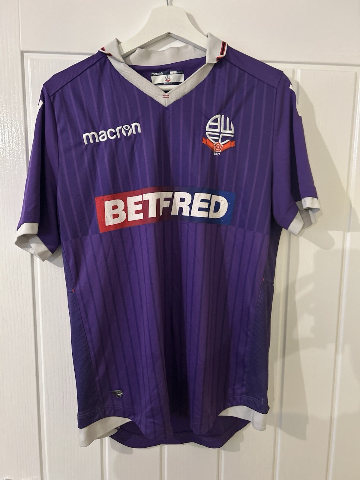 Bolton Wanderers 17/18 Football Shirt - Size L - Away Jersey - Macron for sale on Ebay