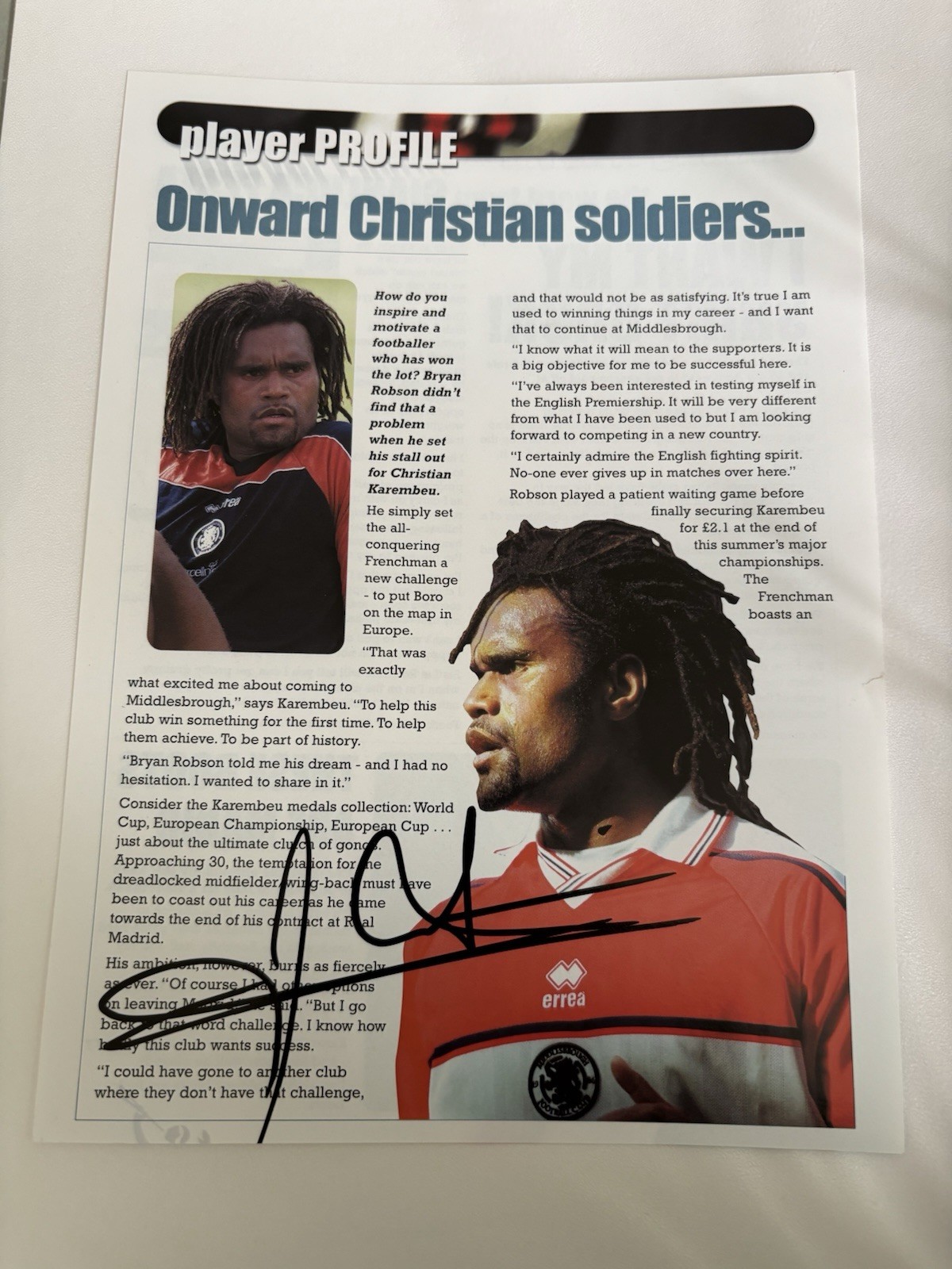 Middlesbrough FC - Signed White Cards/Menus x 20+ Players. for sale on Ebay