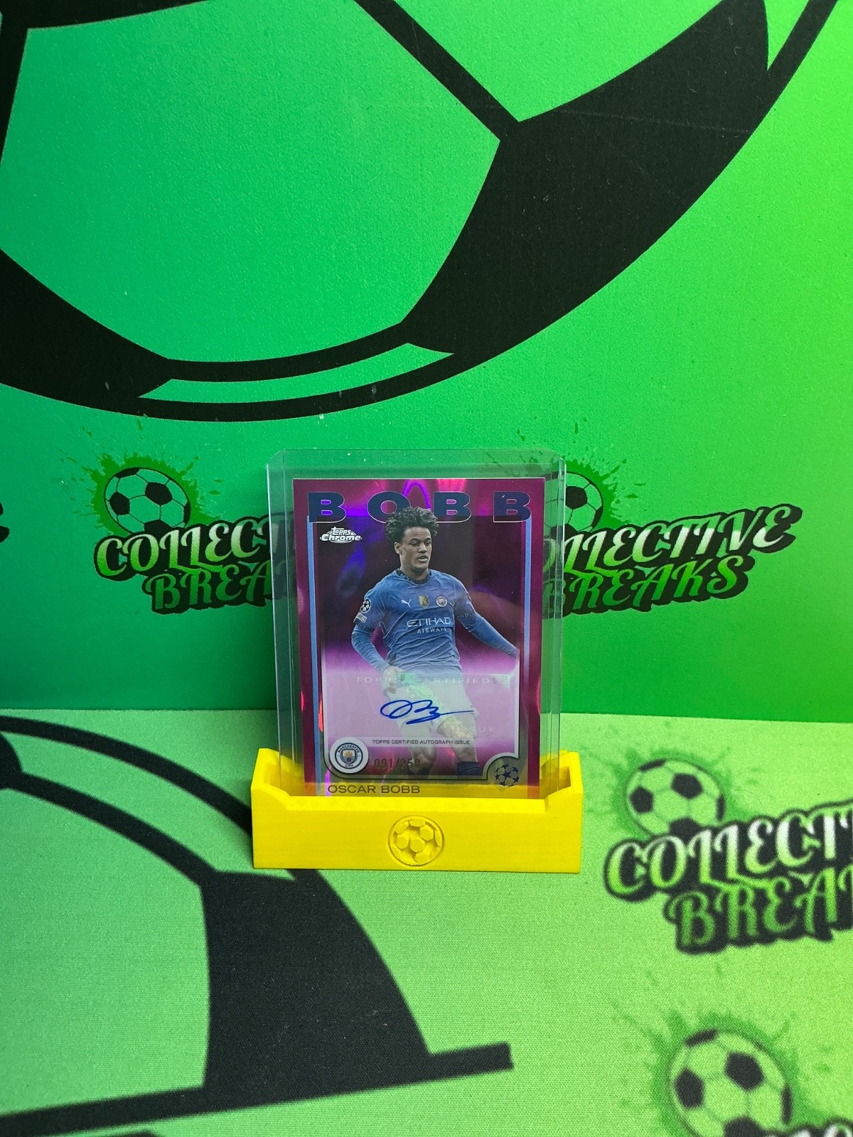 Oscar Bobb Auto Manchester City Topps Chrome Ucc 24/25, Numbered /250. for sale on Ebay