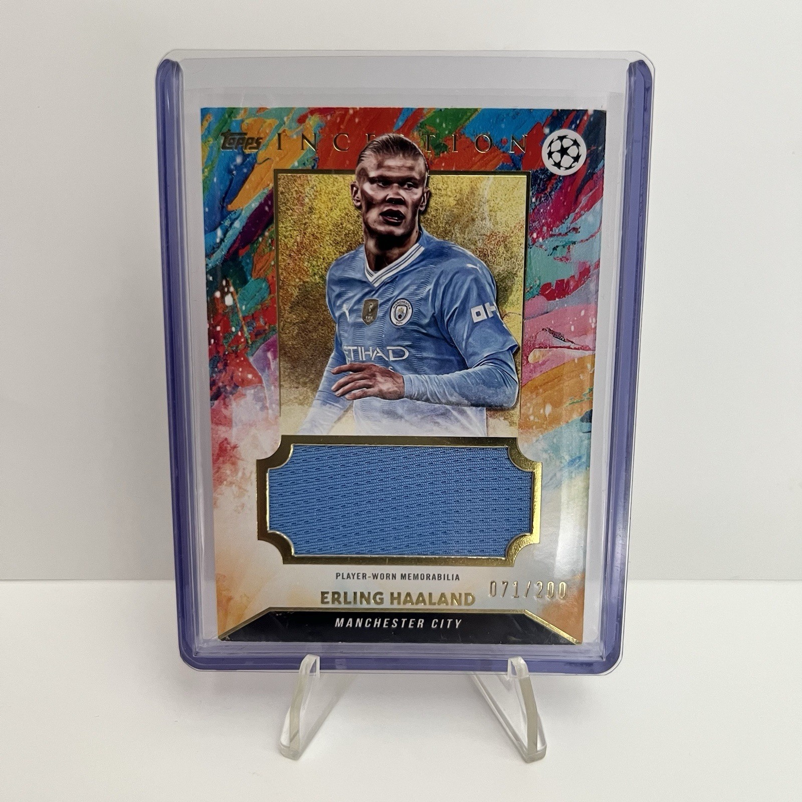 Topps Inception, Haaland, Player Worn Patch /200 Manchester City 2024 for sale on Ebay