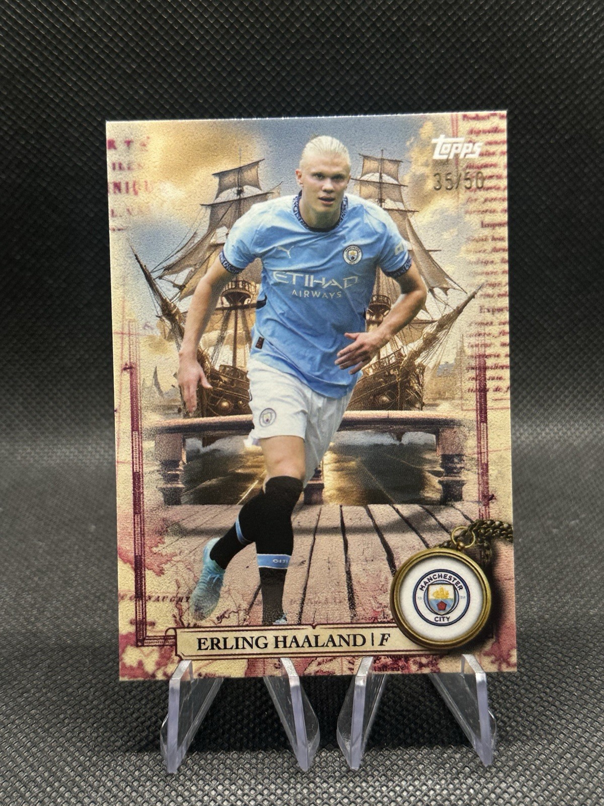 2024-25 Topps Blue Moon Manchester City Erling Haaland Sail Away /50 #SA-8 for sale on Ebay