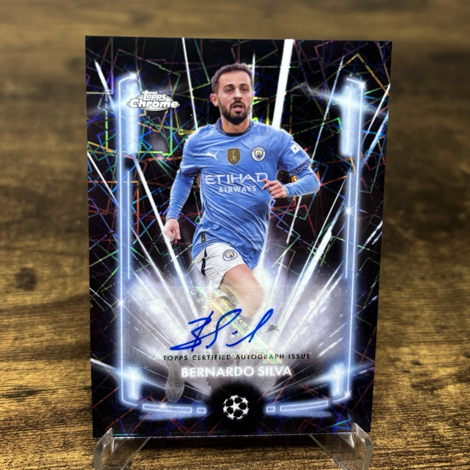 TOPPS CHROME 24/25 BERNARDO SILVA MANCHESTER CITY BLACK LAZER AUTO for sale on Ebay