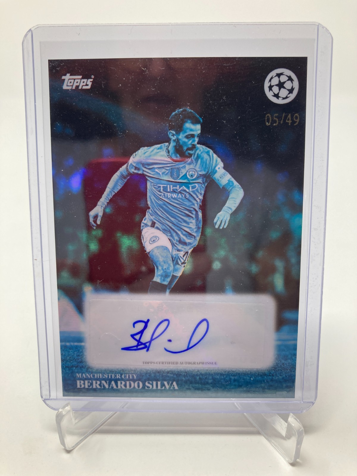 TOPPS SIMPLICIDAD 24/25 BERNARDO SILVA MANCHESTER CITY BLUE AUTOGRAPH 05/49. for sale on Ebay