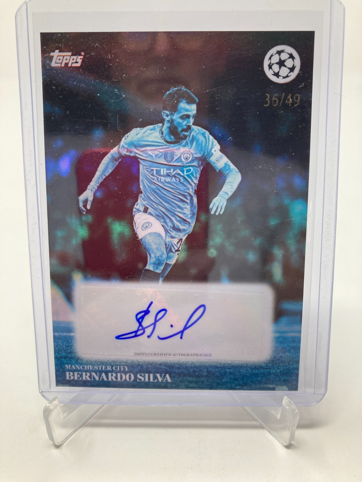 TOPPS SIMPLICIDAD 24/25 BERNARDO SILVA MANCHESTER CITY BLUE AUTOGRAPH 36/49. for sale on Ebay