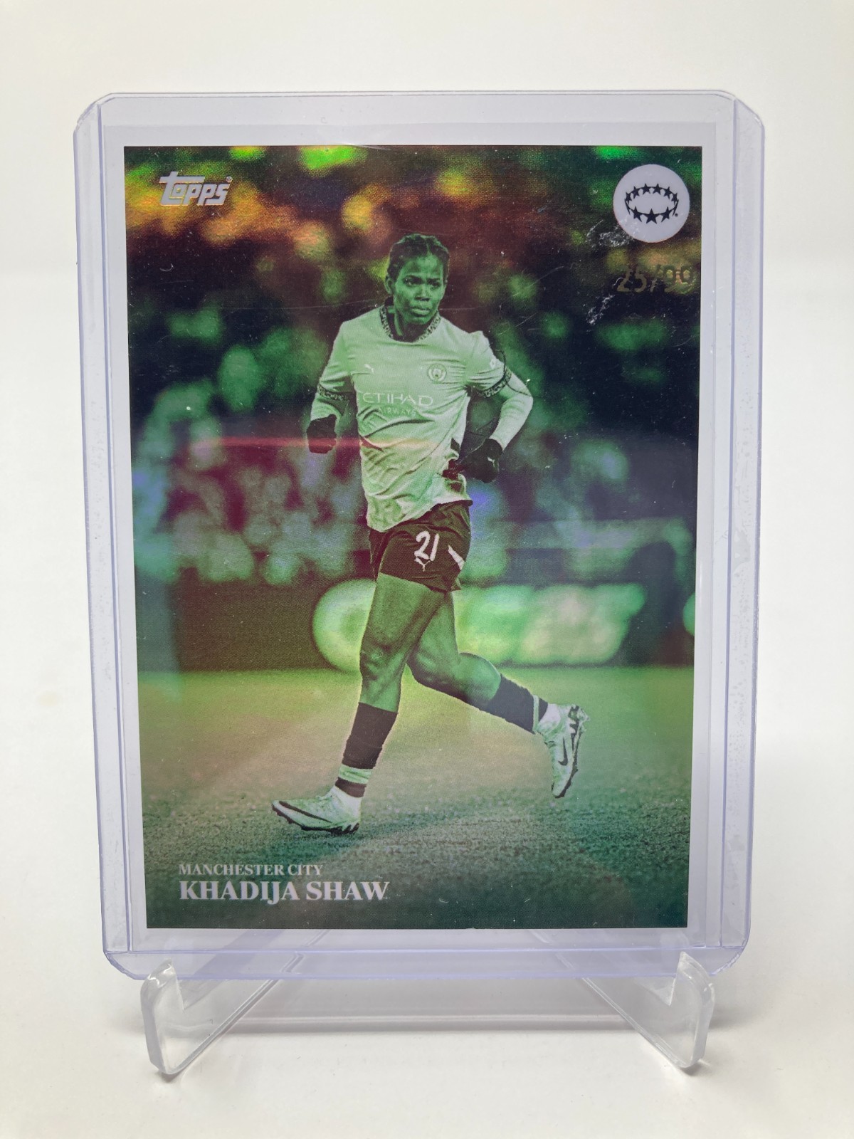 TOPPS SIMPLICIDAD 24/25 KHADIJA SHAW MANCHESTER CITY GREEN PARALLEL 25/99. for sale on Ebay