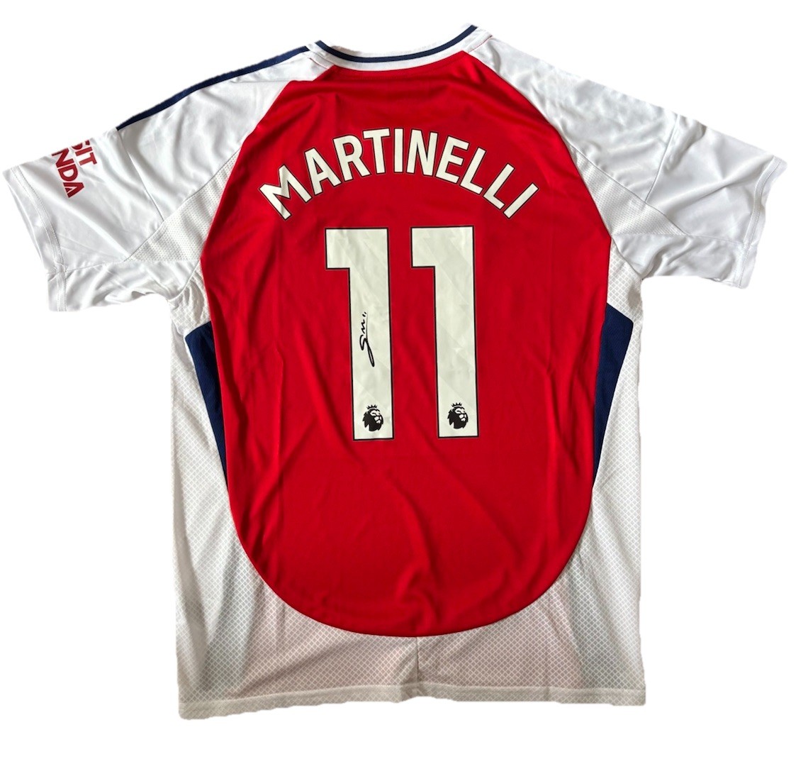 GABRIEL MARTINELLI Signed Arsenal 2024-25 Home Shirt Premier League Proof/COA for sale on Ebay