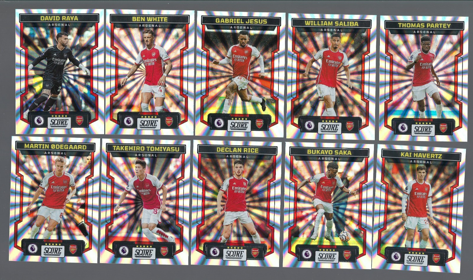 PANINI EPL SCORE 2023/24- ARSENAL - COMPLETE LASER PARALLEL SET + BASE SET for sale on Ebay