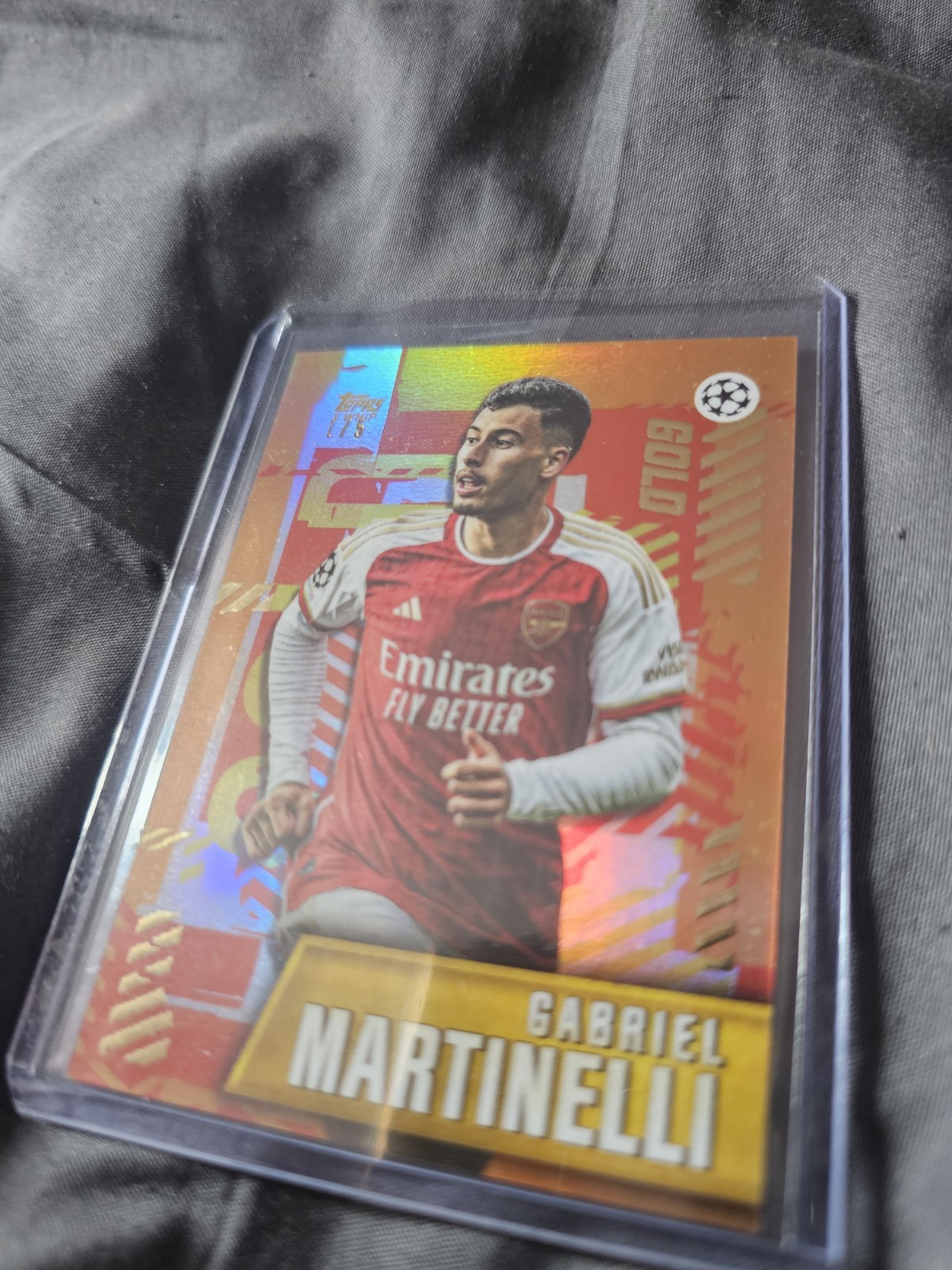Gabriel Martinelli Arsenal Gold UCC UEFA Topps X Whip Gold 2023-24 gold 1/5 for sale on Ebay