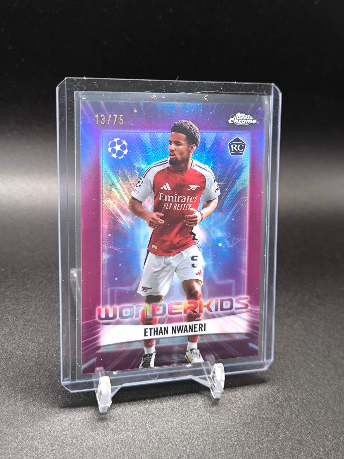2024-25 Topps Chrome Ethan Nwaneri Arsenal FC Soccer RC /75 for sale on Ebay