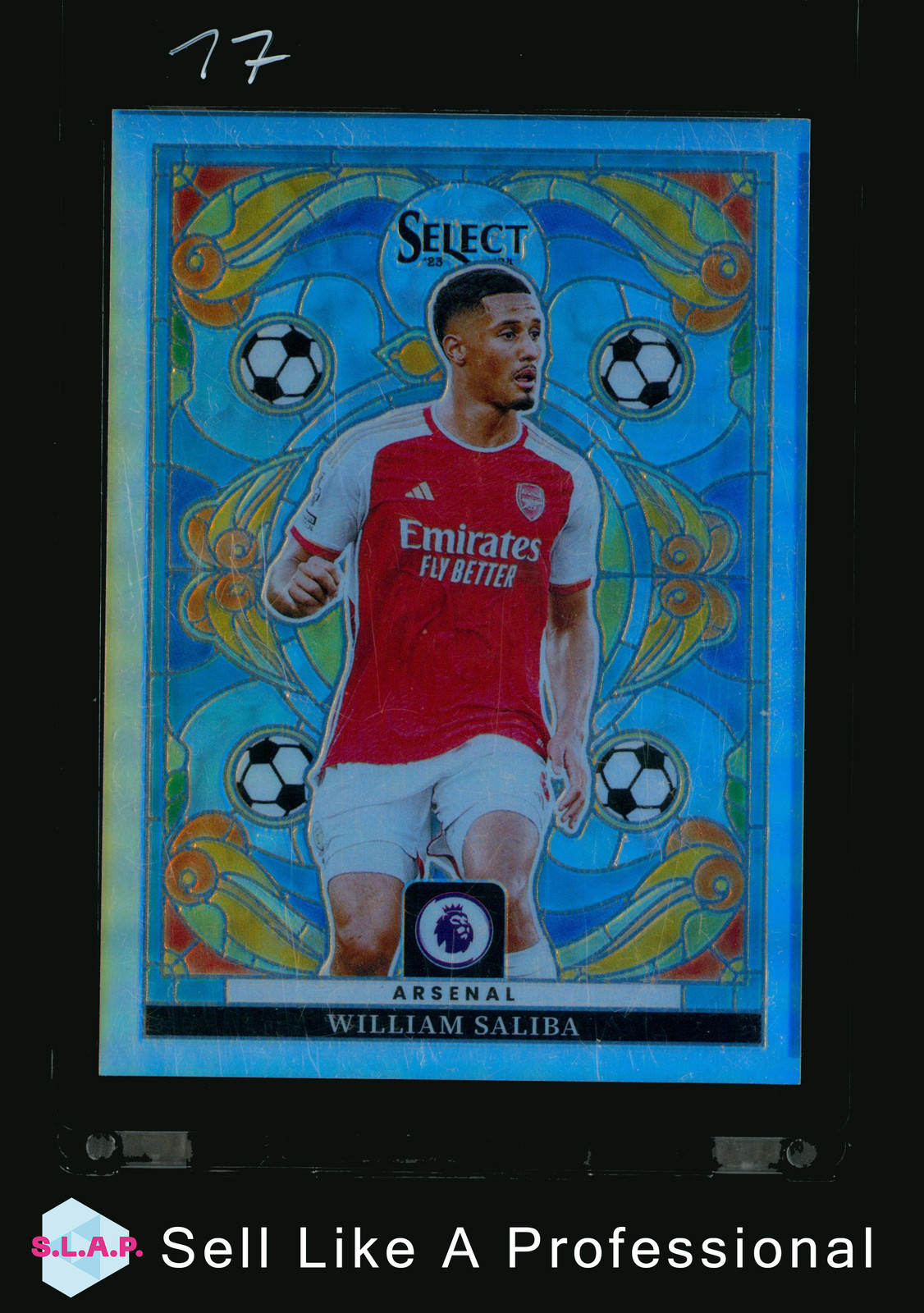 WILLIAM SALIBA STAINED GLASS SSP PANINI NO. 25 2023/24 SELECT PL ARSENAL FC EN for sale on Ebay