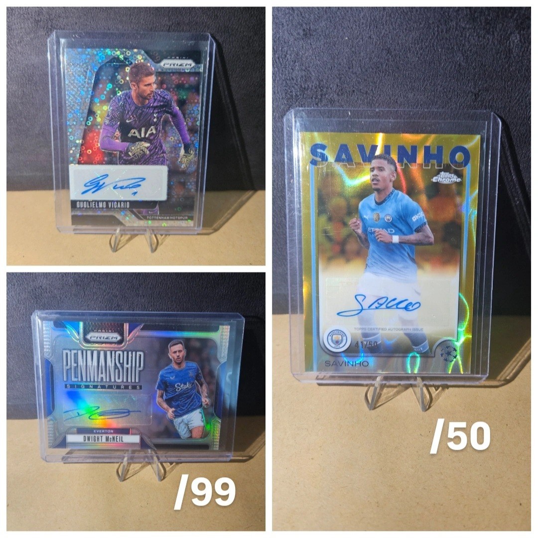 3 Card Auto Bundle - 2 Numbered - Tottenham, City & Everton for sale on Ebay