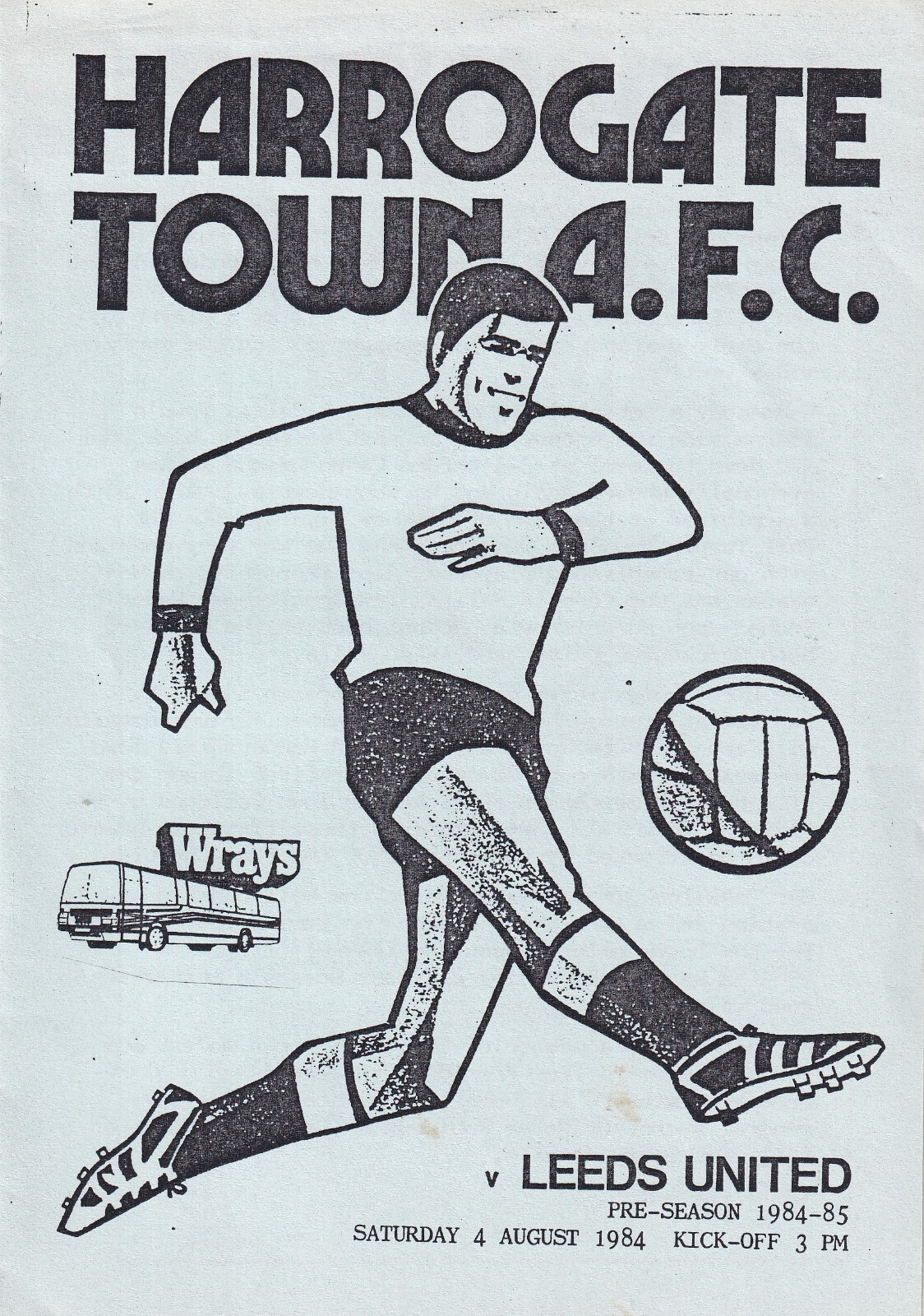 HARROGATE TOWN v LEEDS UNITED XI Pre-Season Friendly 4th August 1984 for sale on Ebay