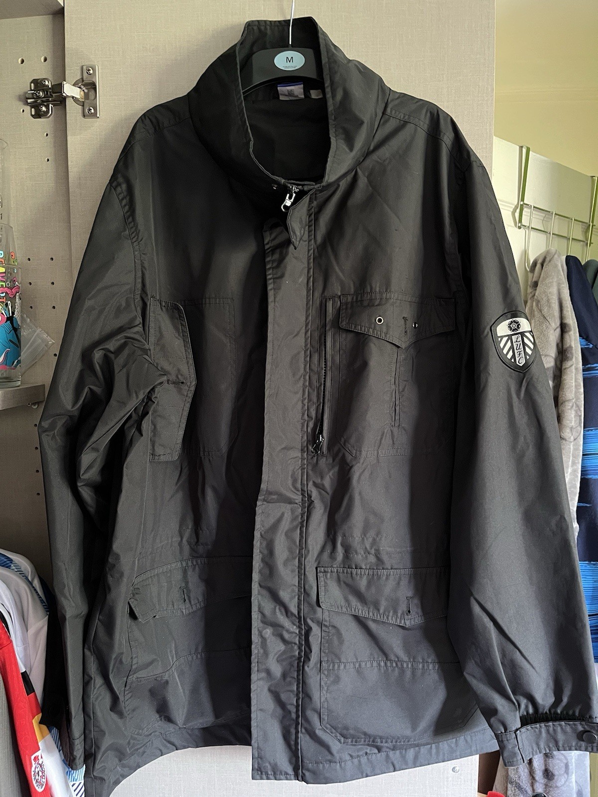 Leeds United Football Club Coat Not Shirt Jacket Black Winter Coat LUFC MOT XXL for sale on Ebay
