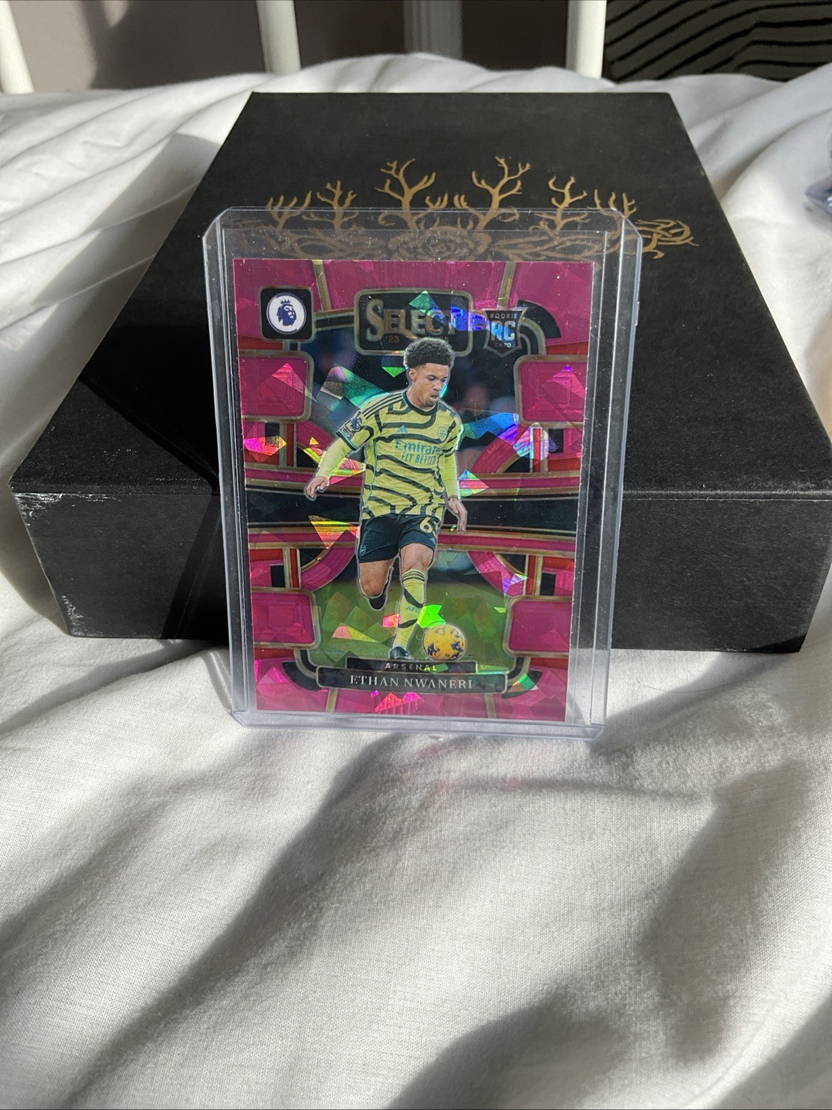 2023-24 Select Premier ETHAN NWANERI Rookie Pink Cracked Ice RC #9 Arsenal for sale on Ebay
