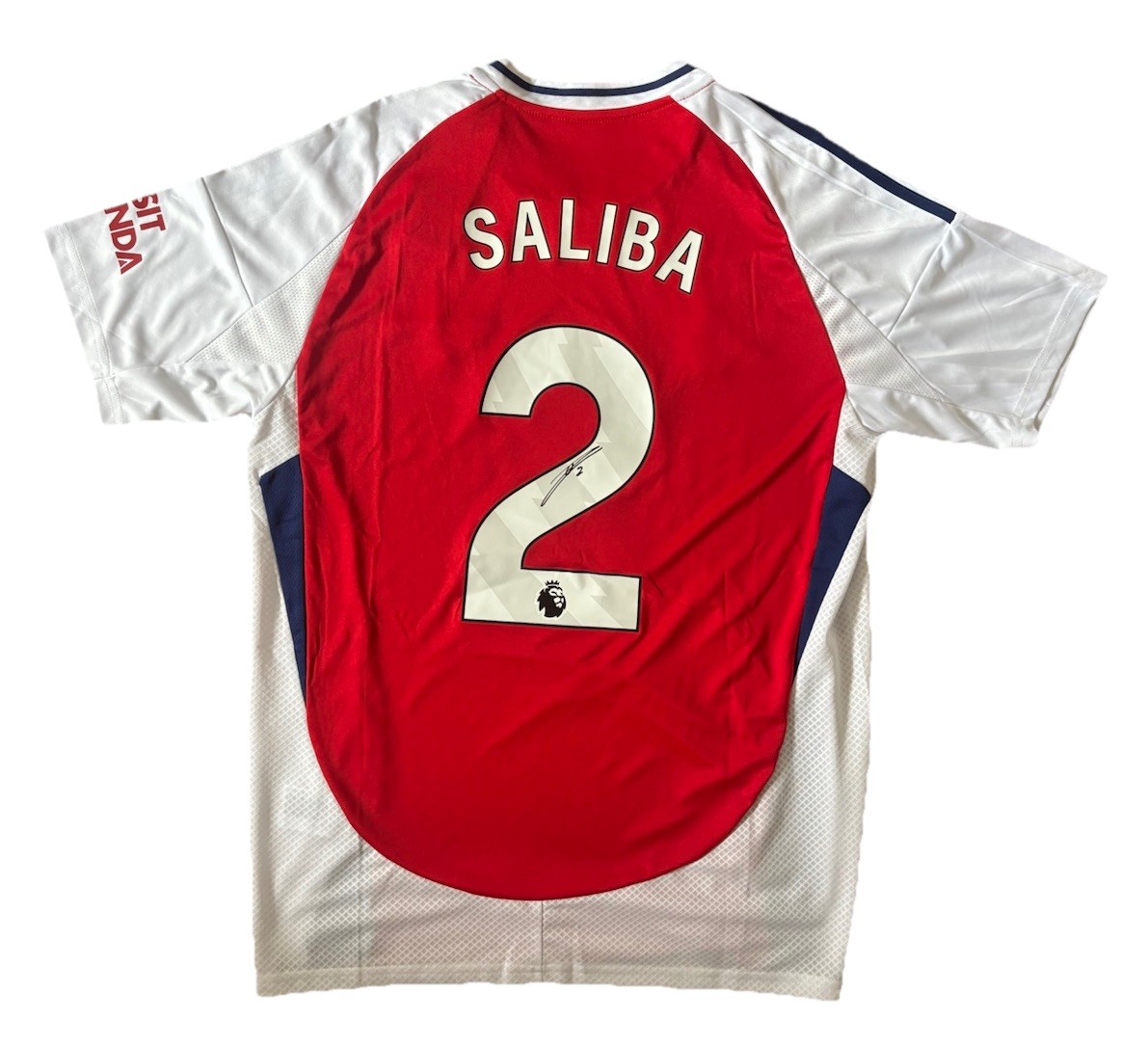 WILLIAM SALIBA Signed 2024/25 RARE Arsenal Home Shirt Football France COA for sale on Ebay