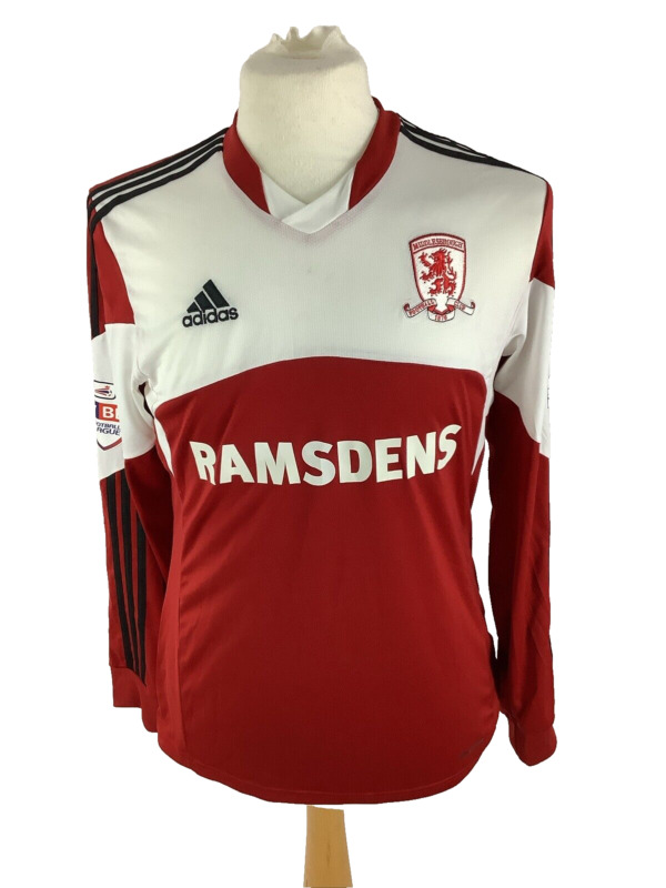 Middlesbrough Football Shirt LS 2013/2014 #3 George Friend Signed Adidas Size M for sale on Ebay