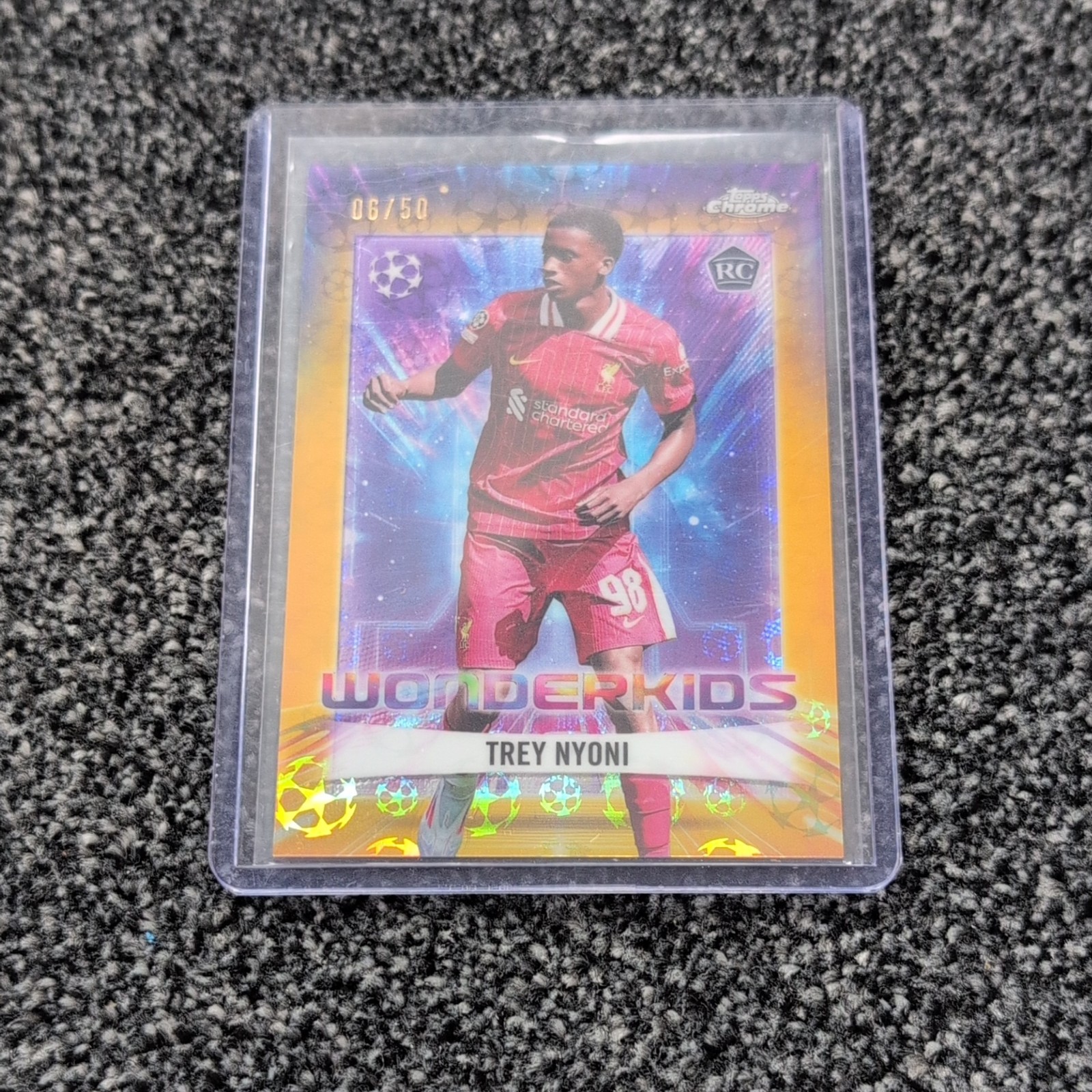 Topps Chrome 2024-25 Ucc Trey Nyoni Rookie Wonderkids Liverpool /50 for sale on Ebay