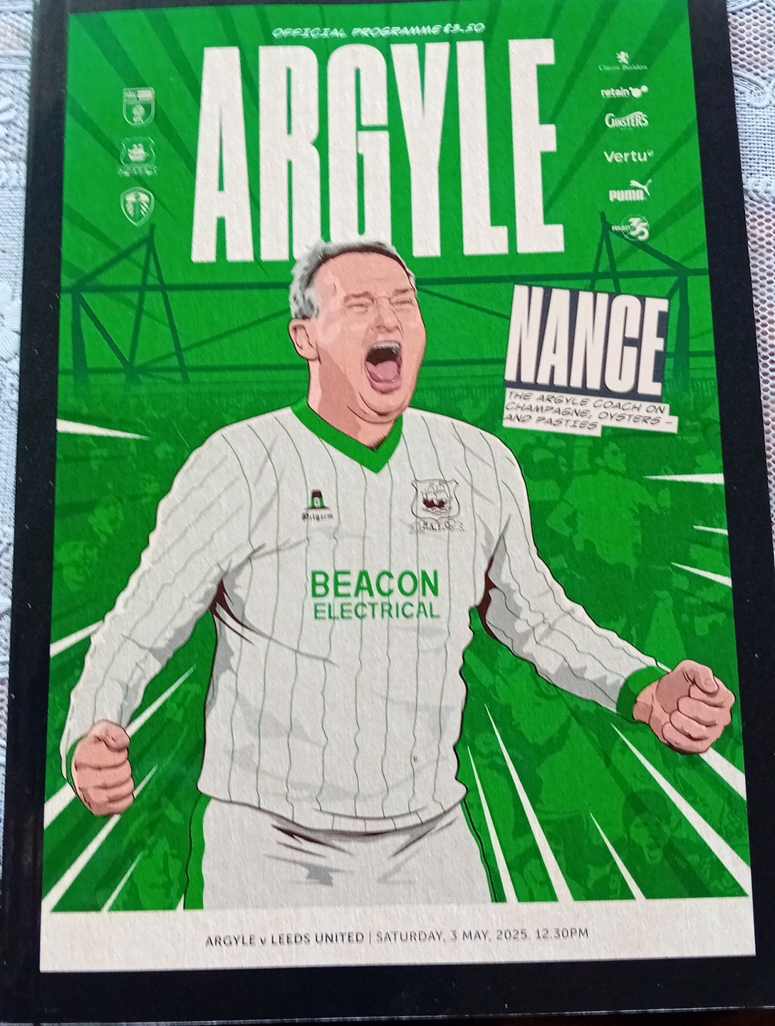 Plymouth Argyle V LEEDS UNITED MATCH DAY programme CHAMPIONS 2024/25 for sale on Ebay