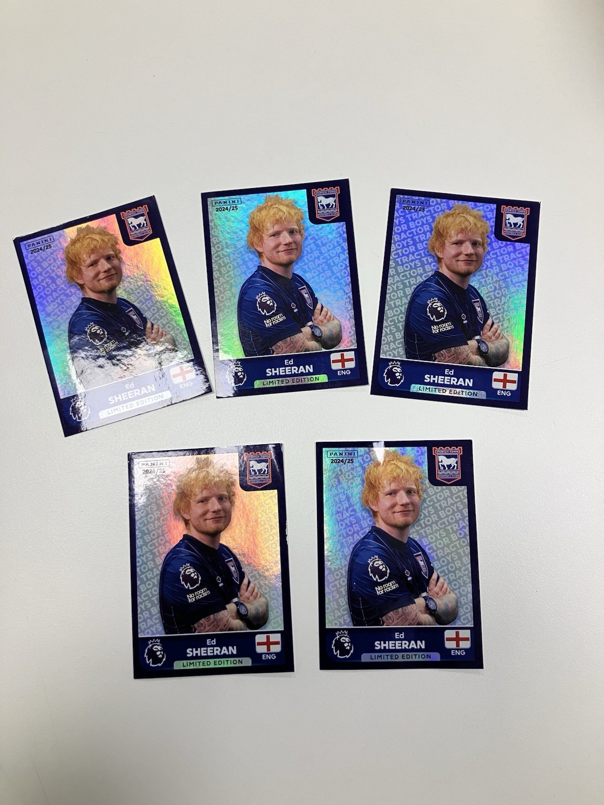 5 X Panini Ed Sheeran Ipswich Town Premier League Stickers for sale on Ebay